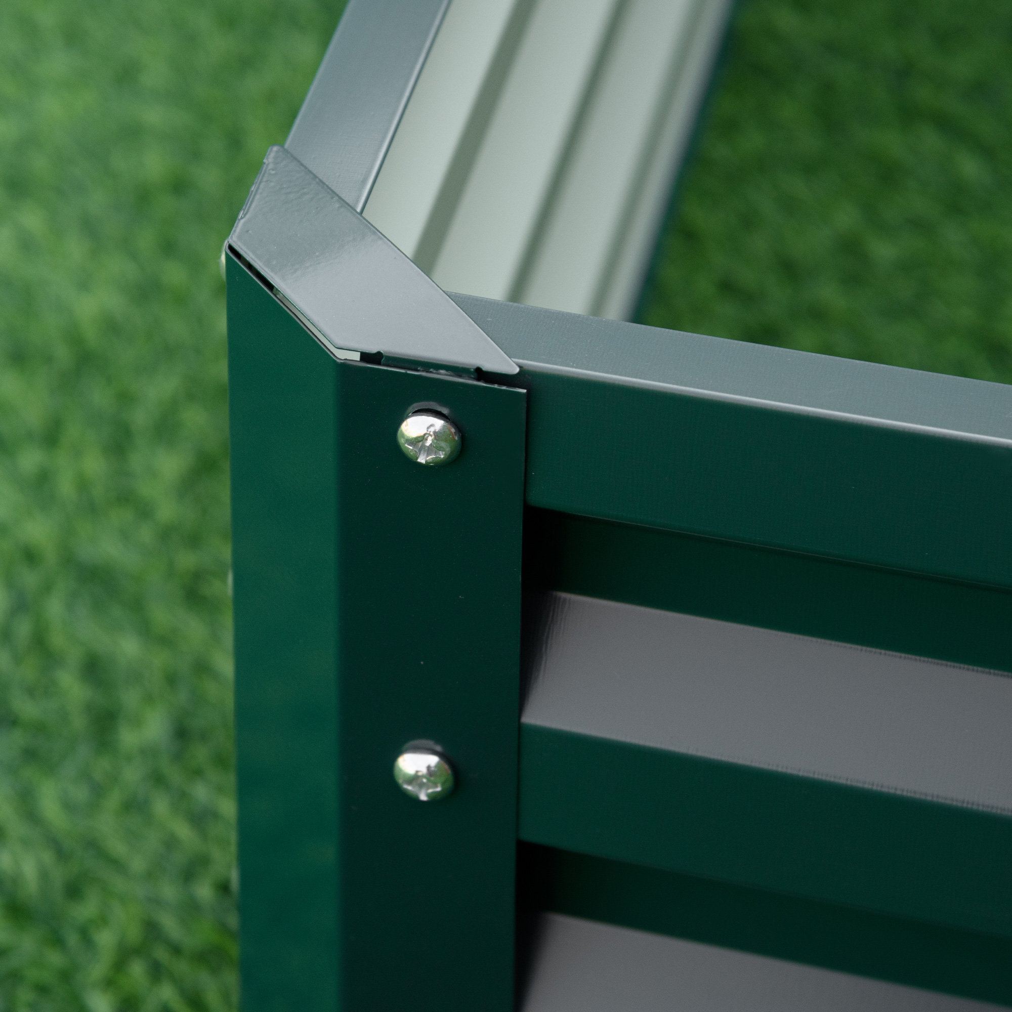 Weatherized Box Square Raised Garden Bed Box With Weatherized Steel Frame For ...