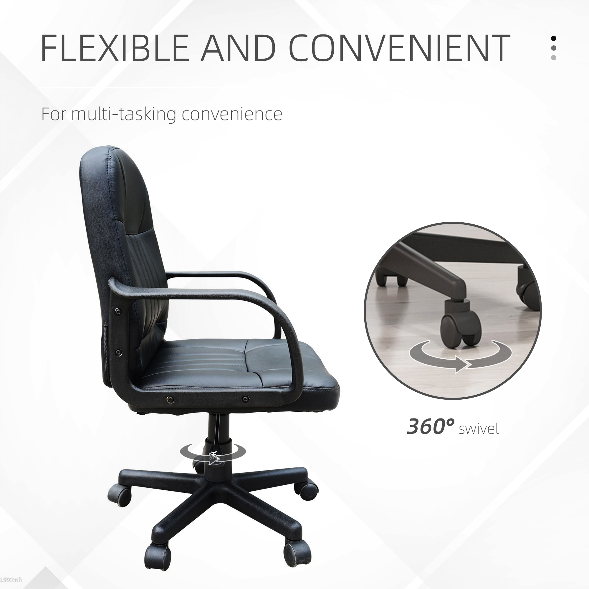 Swivel Executive Office Chair, PU Leather Computer Desk