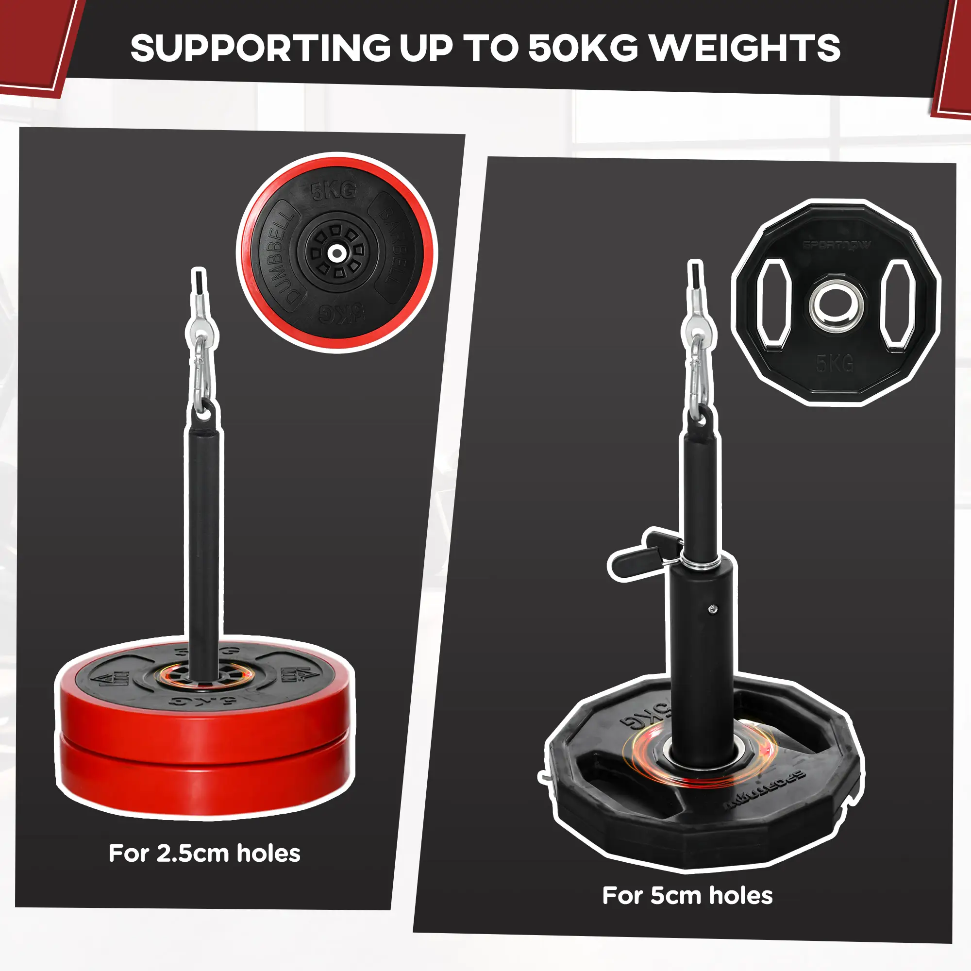 SPORTNOW Cable Machine Pulley System, Lats Pull Down System, With DIY Loading Weight Pin