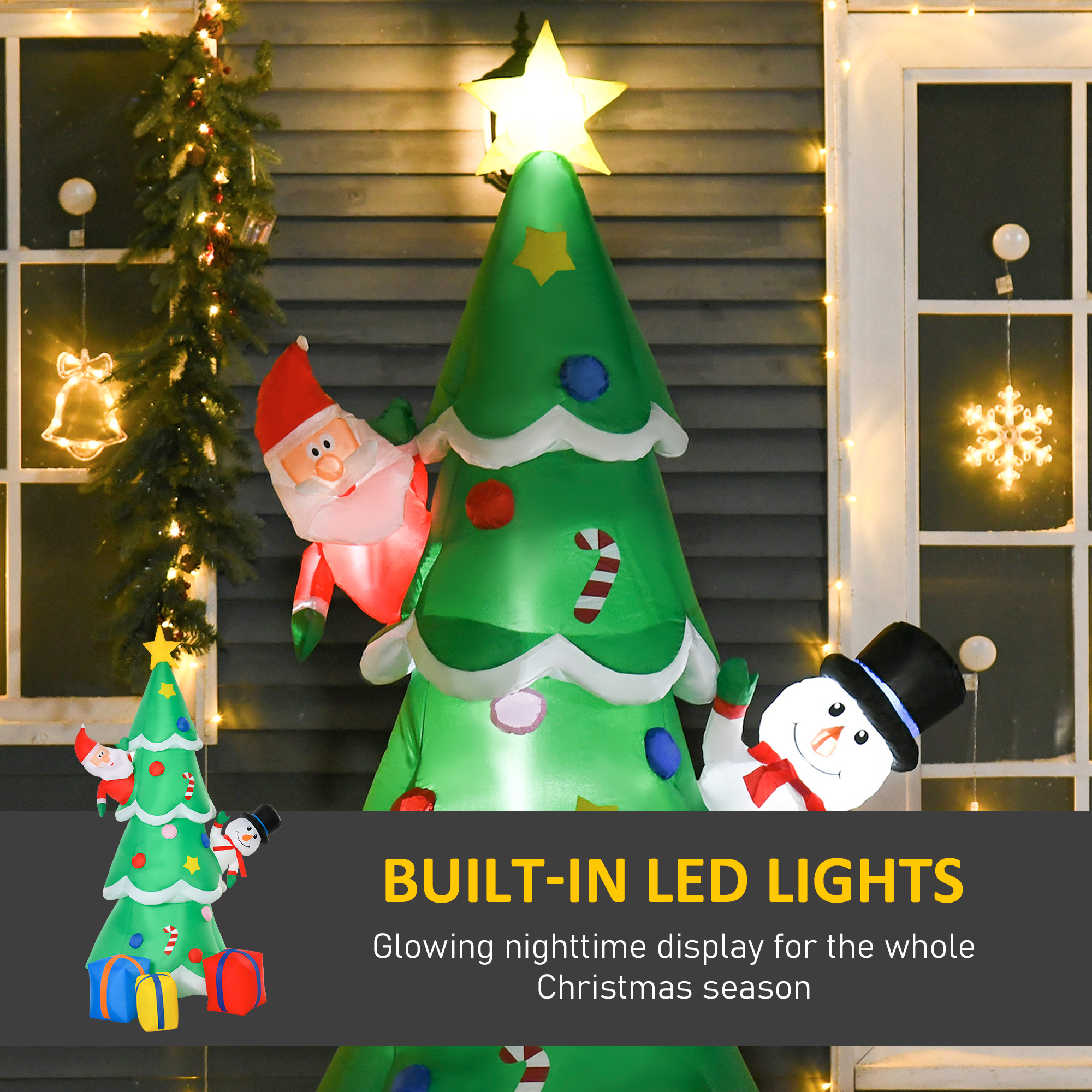 7FT Christmas Inflatable Tree LED Lighted For Indoor