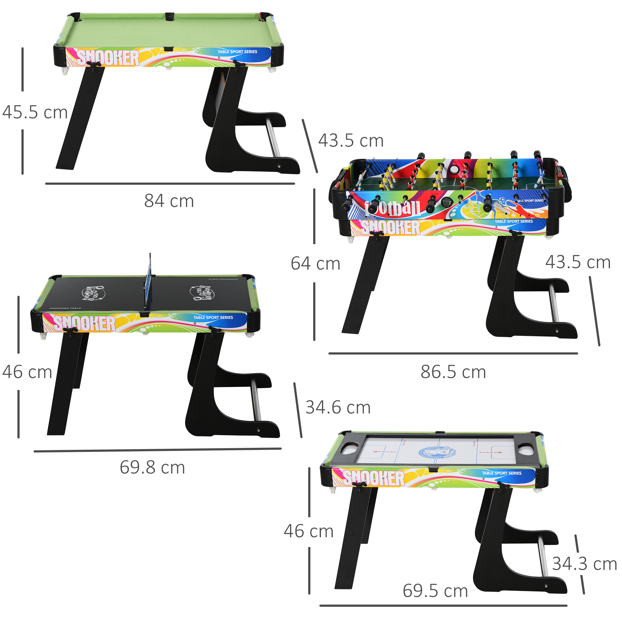 Folding Multi Gaming Table 4 In 1 Hockey, Football Table, Table Tennis, Billiards For Play Fun 3