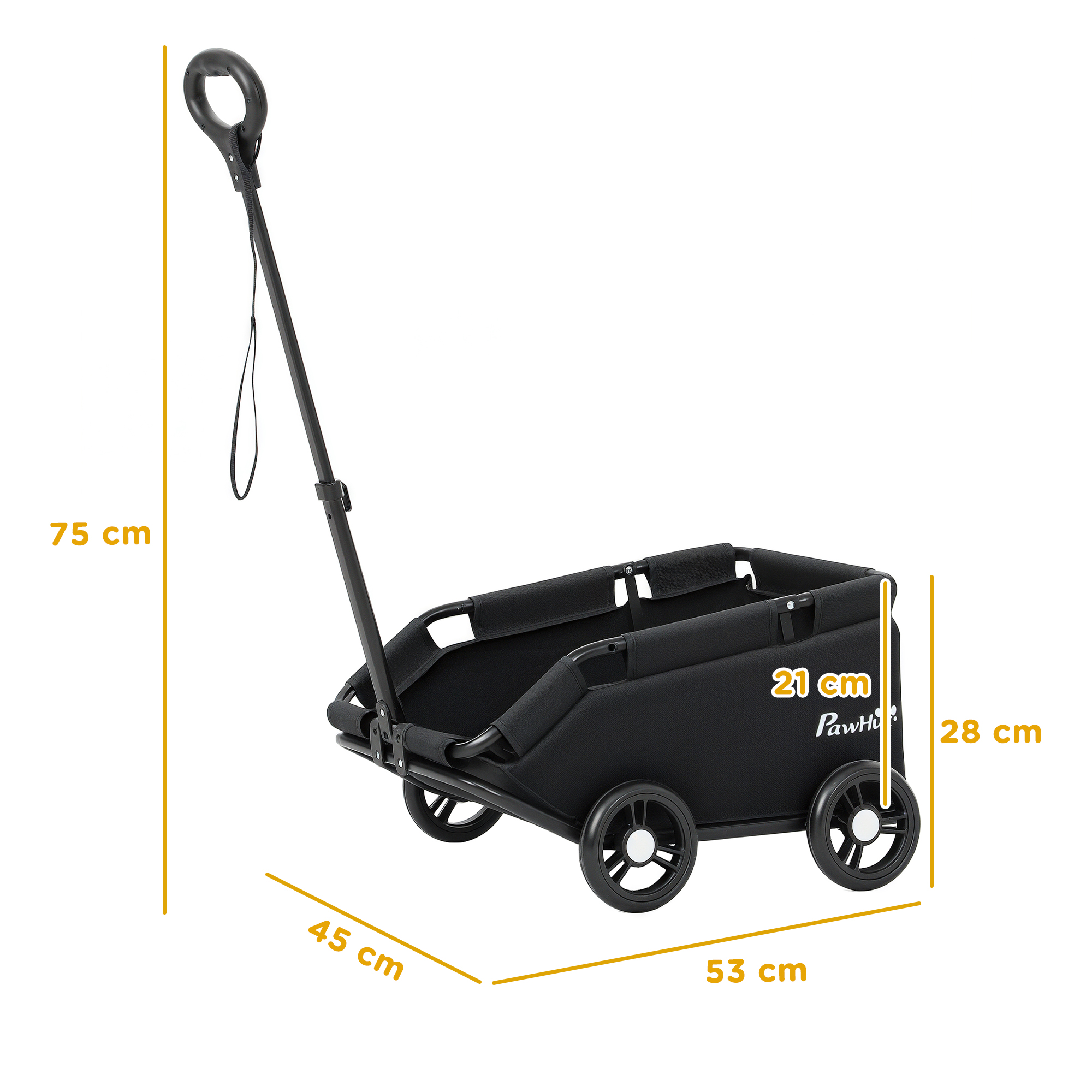 PawHut Pet Wagon Cart, Dog Stroller For Small Dogs And Cats