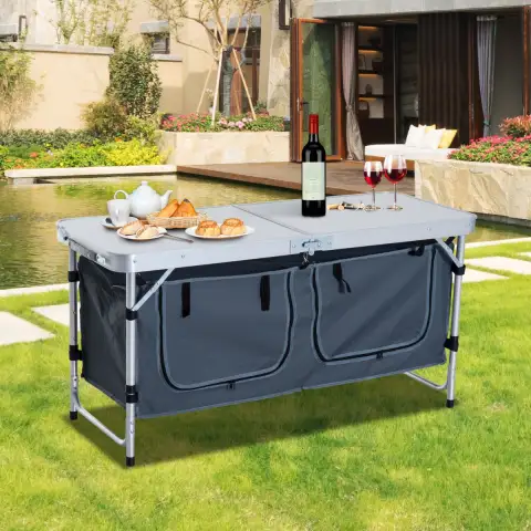 47 portable camping table aluminum picnic folding camping table with car