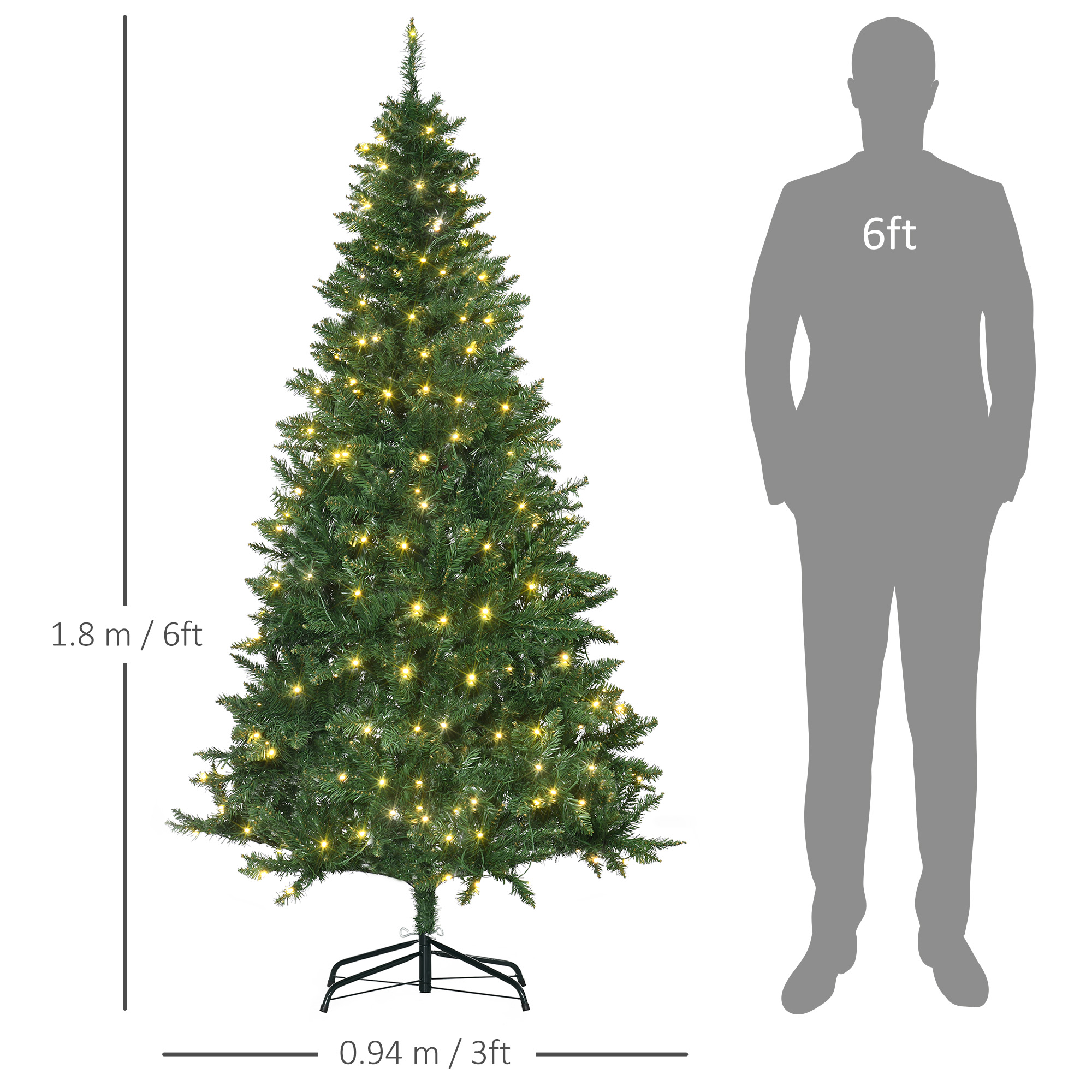 6FT Christmas Tree Warm White LED Light Holiday Home