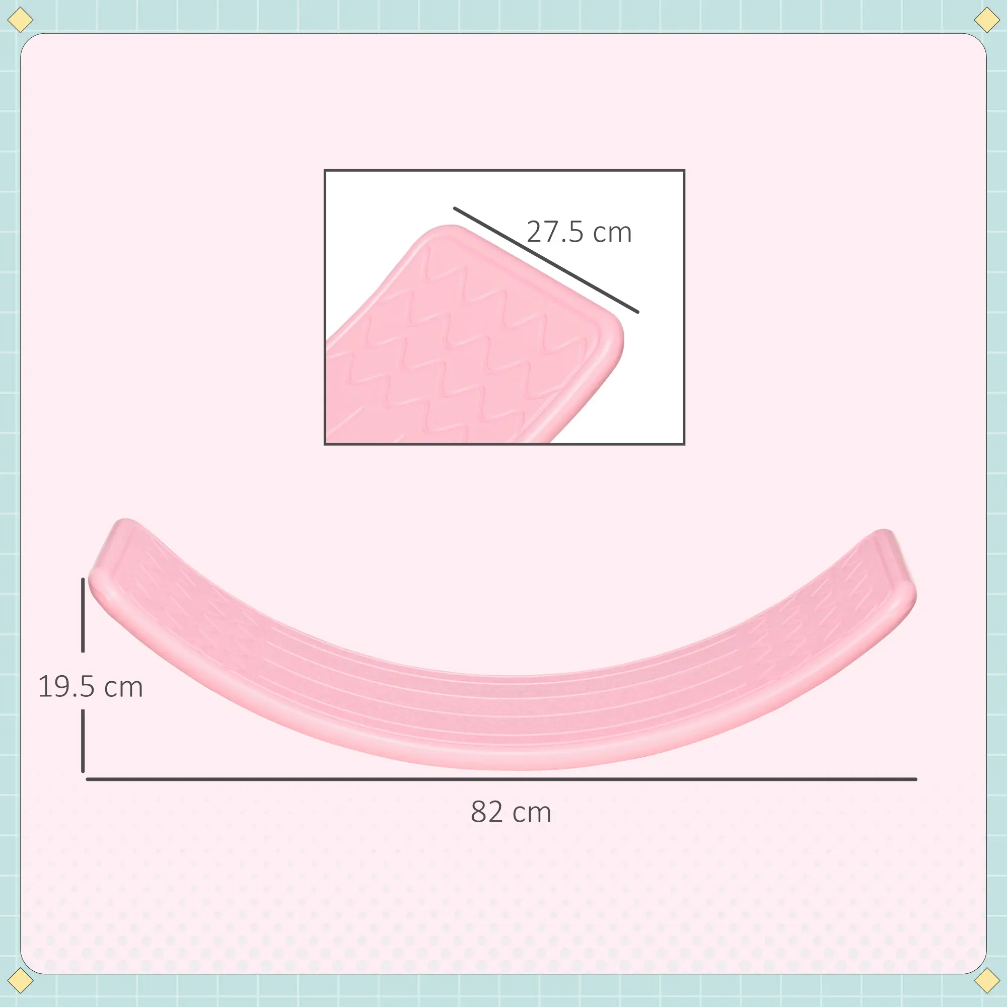 ZONEKIZ Balance Board, Kids Wobble Board, For Ages 3-6 Years - Pink