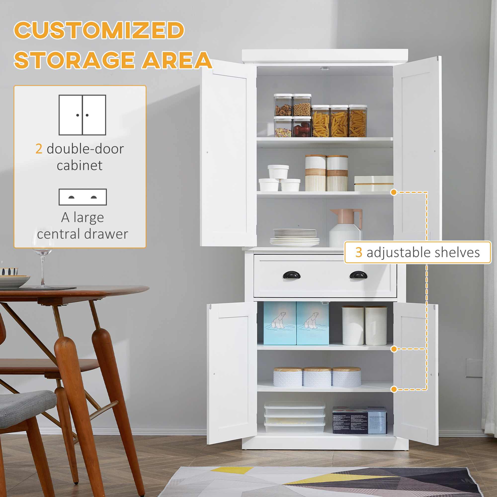 Transform Your Storage With This Tall White Kitchen Pantry