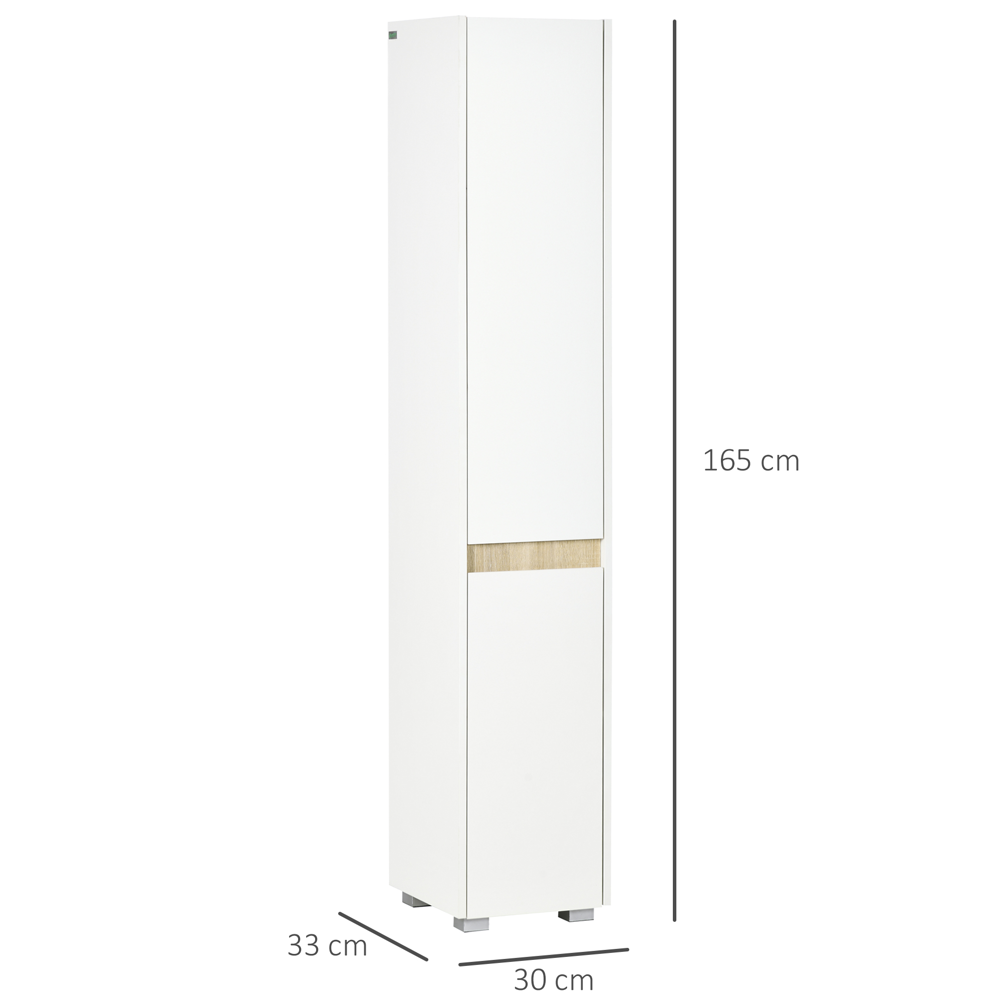 Kleankin tall bathroom cabinet with adjustable shelves,