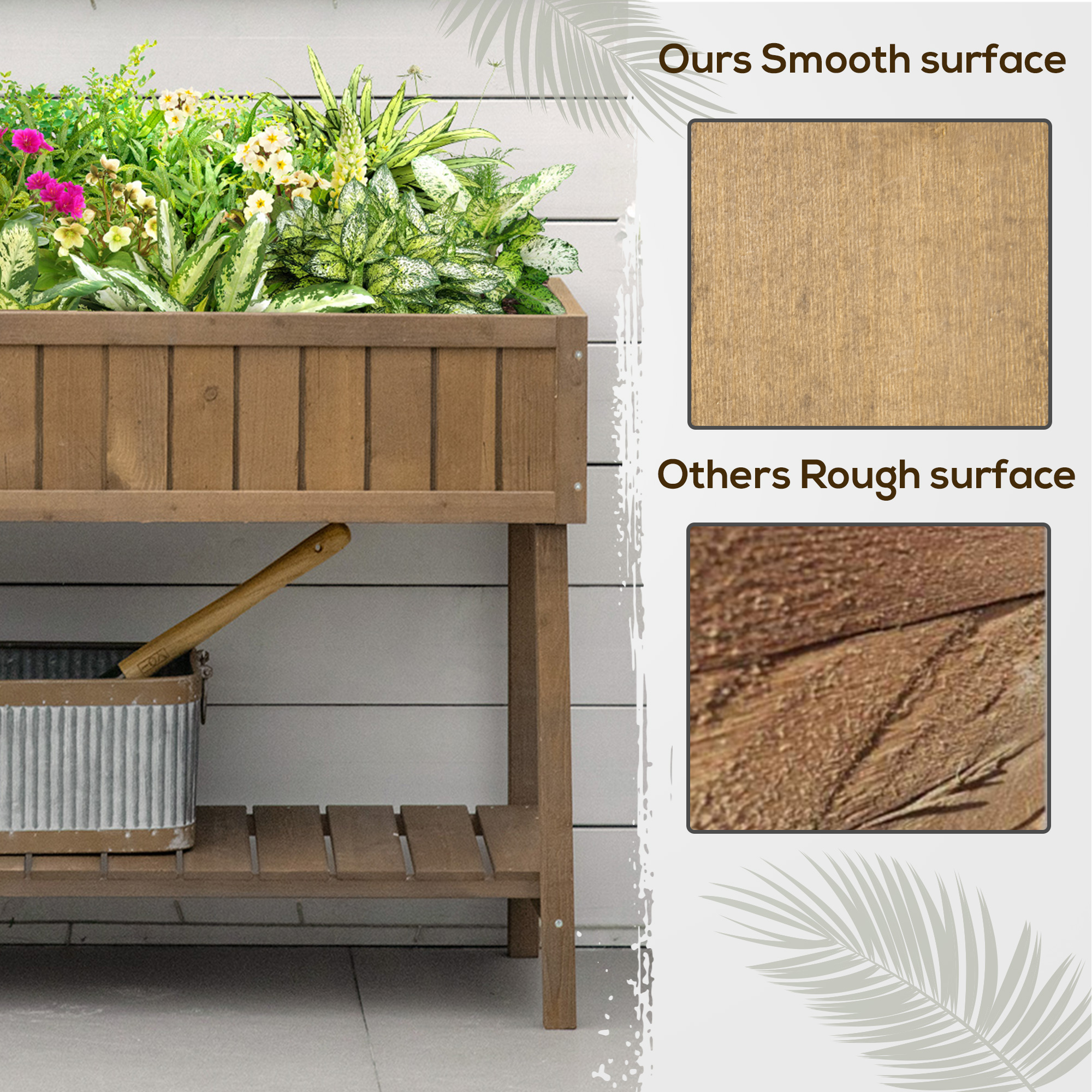 Wooden Herb Planter Raised Bed Container Garden Plant Stand Bed 8 Boxes 110L X 46W X 76Hcm Brown 701701b9 2fca 4357 Be77 Def0abf0e34b