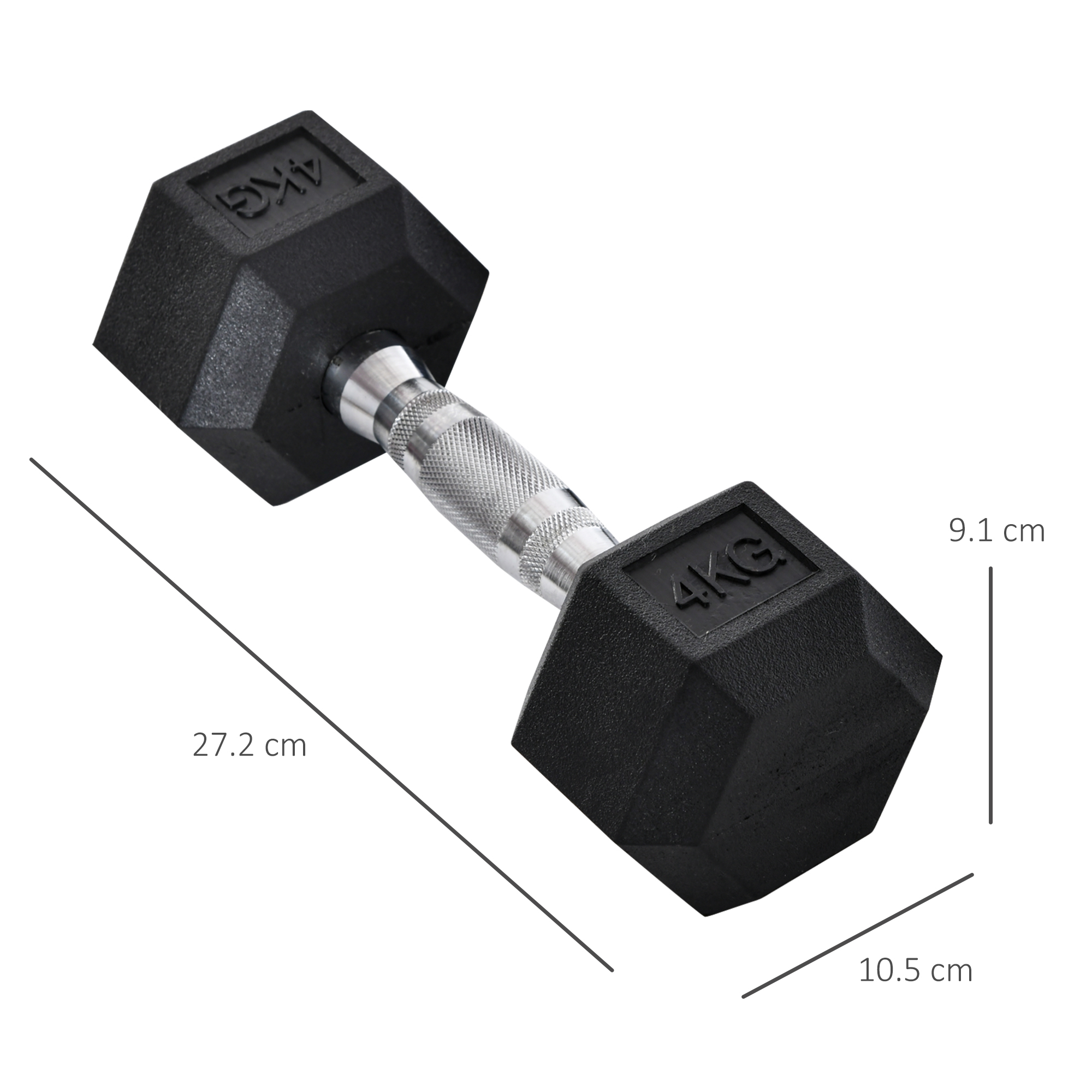 Haltères en caoutchouc 2x4kg, ensembles de poids hexagonaux de sport – Image 4