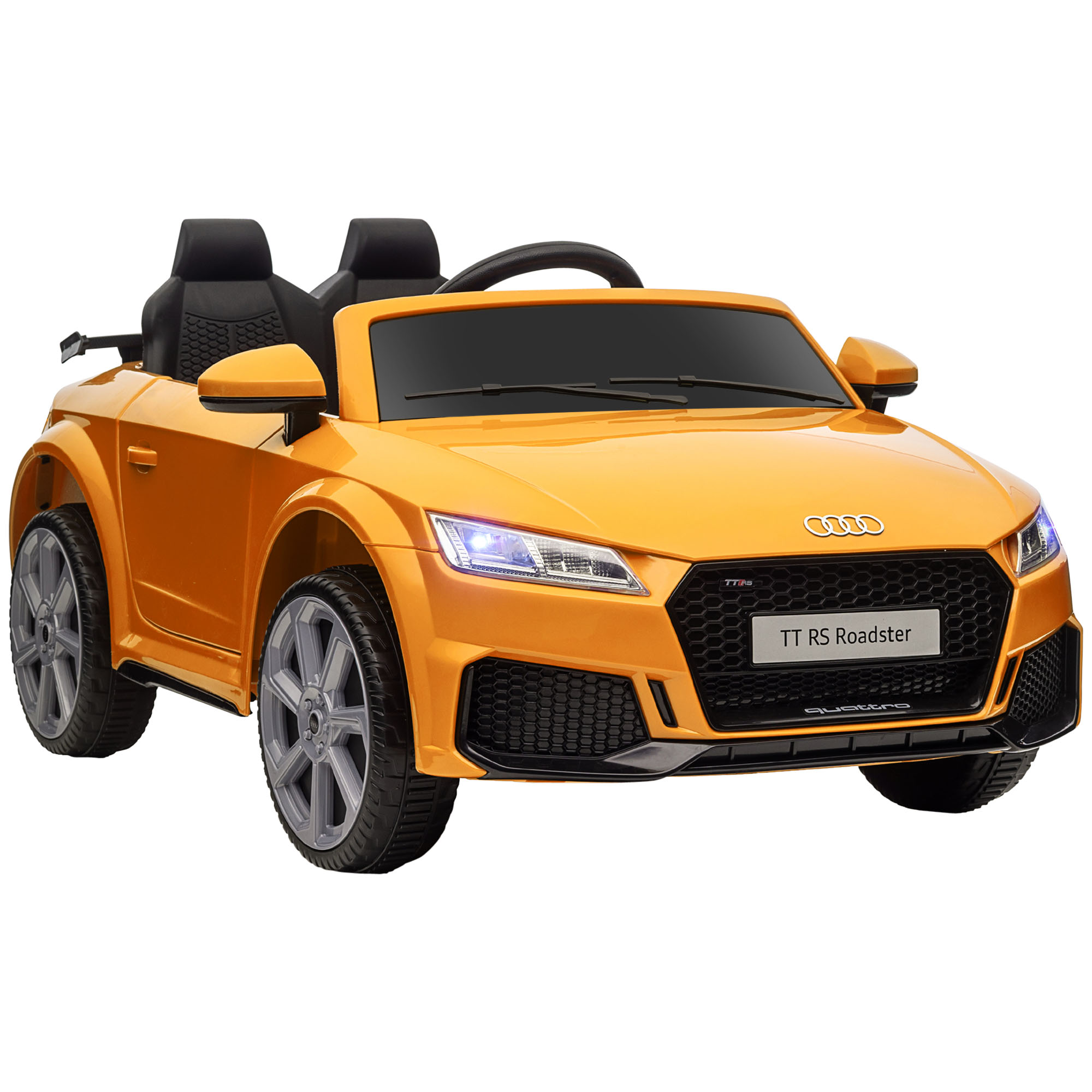 Kids Licensed Audi TT RS Ride-On Car 12V Battery W/ Remote Suspension Headlights And MP3 Player 3km/h Yellow - Image 1