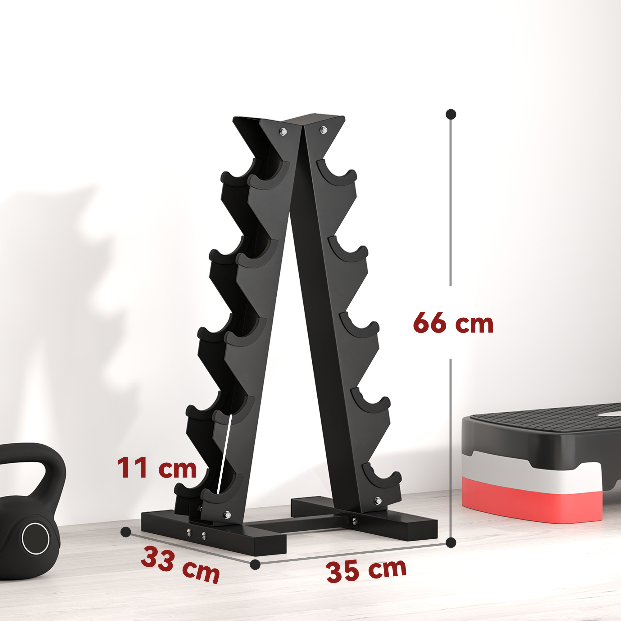 SPORTNOW support de rangement pour haltères à cinq niveaux – Image 5