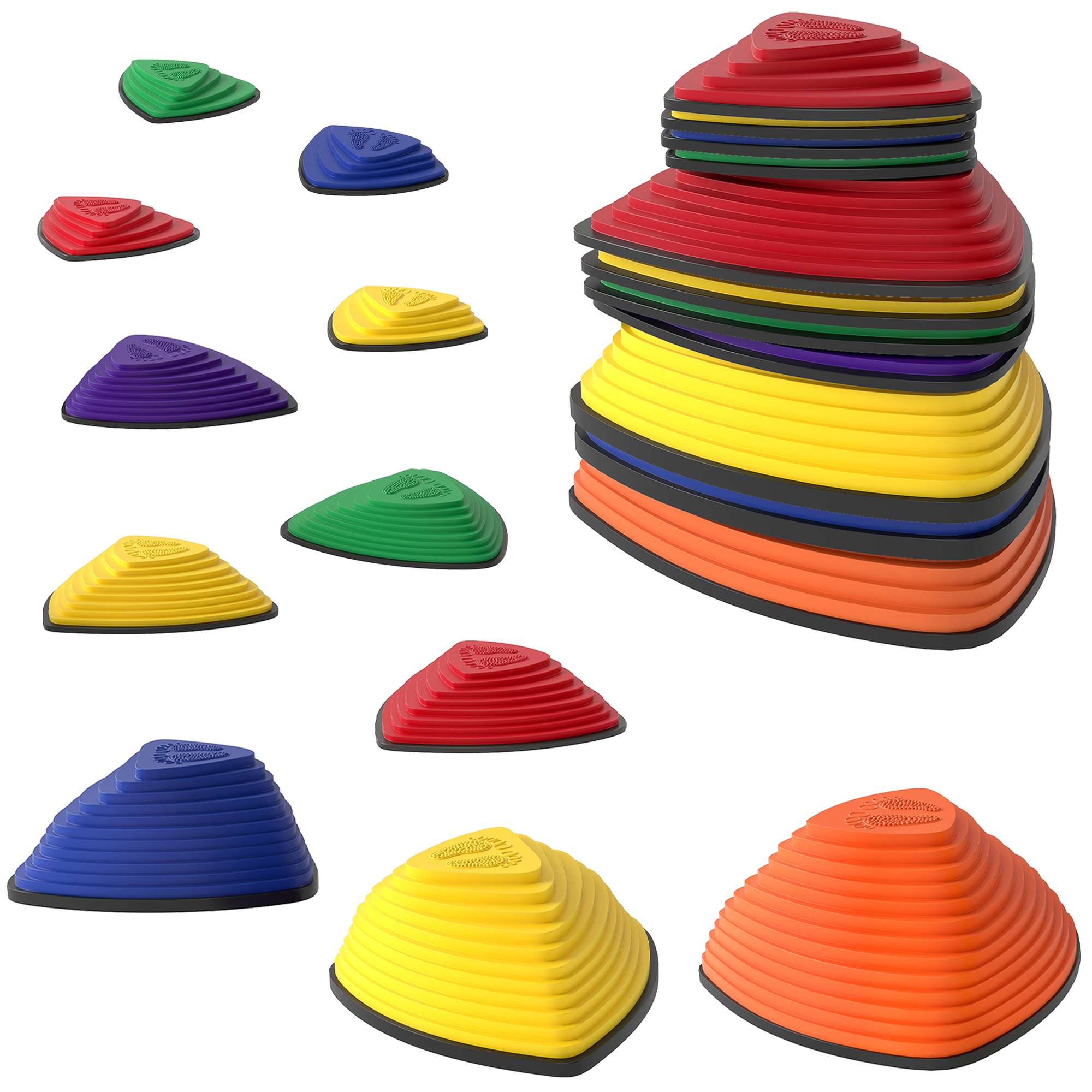 11-Piece Stepping Stones For Kids, Stackable Sensory Toys Outdoor Indoor, Obstacle Course For Balance And Motor Skills - Image 1