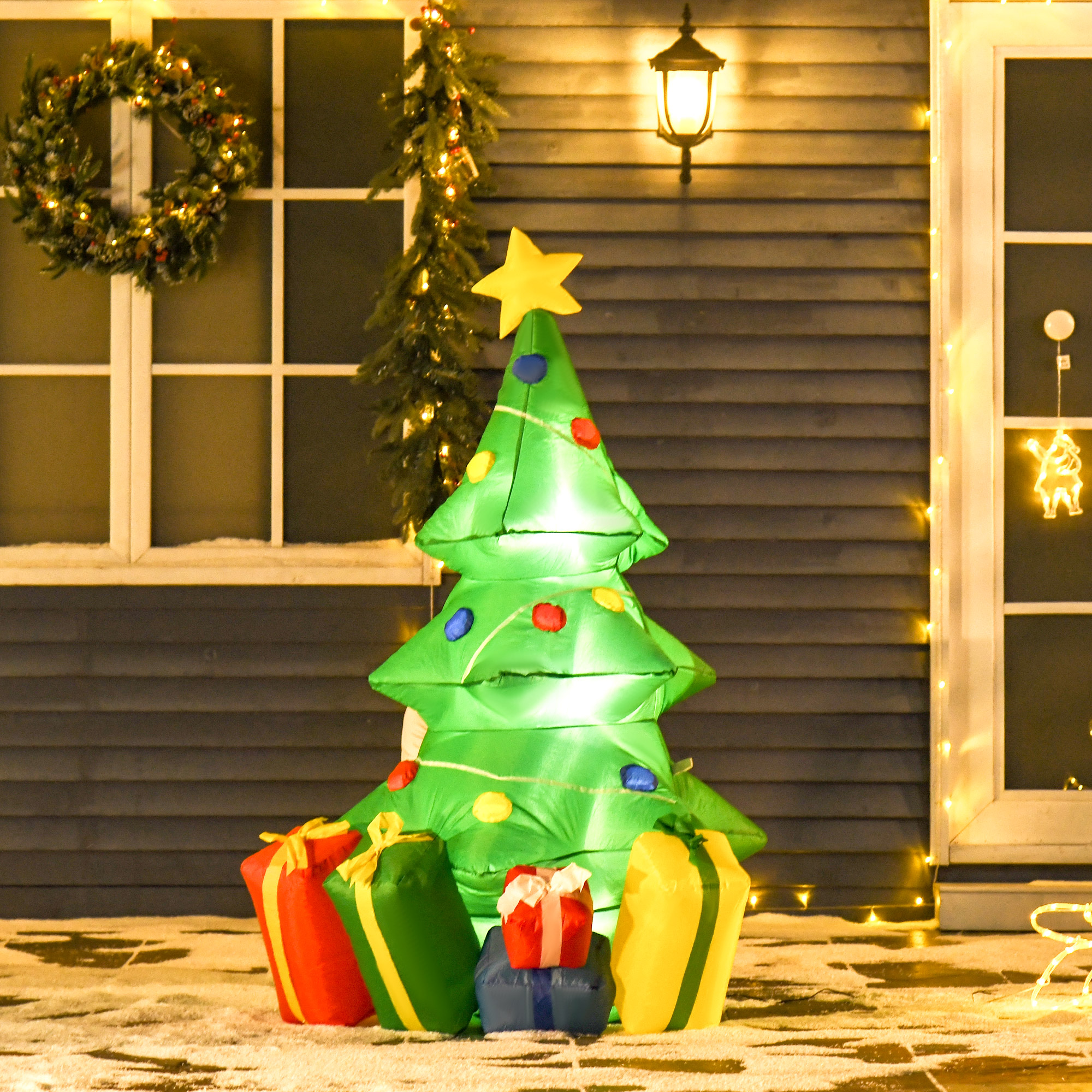 5ft Inflatable Christmas Tree Xmas Air Blown Holiday