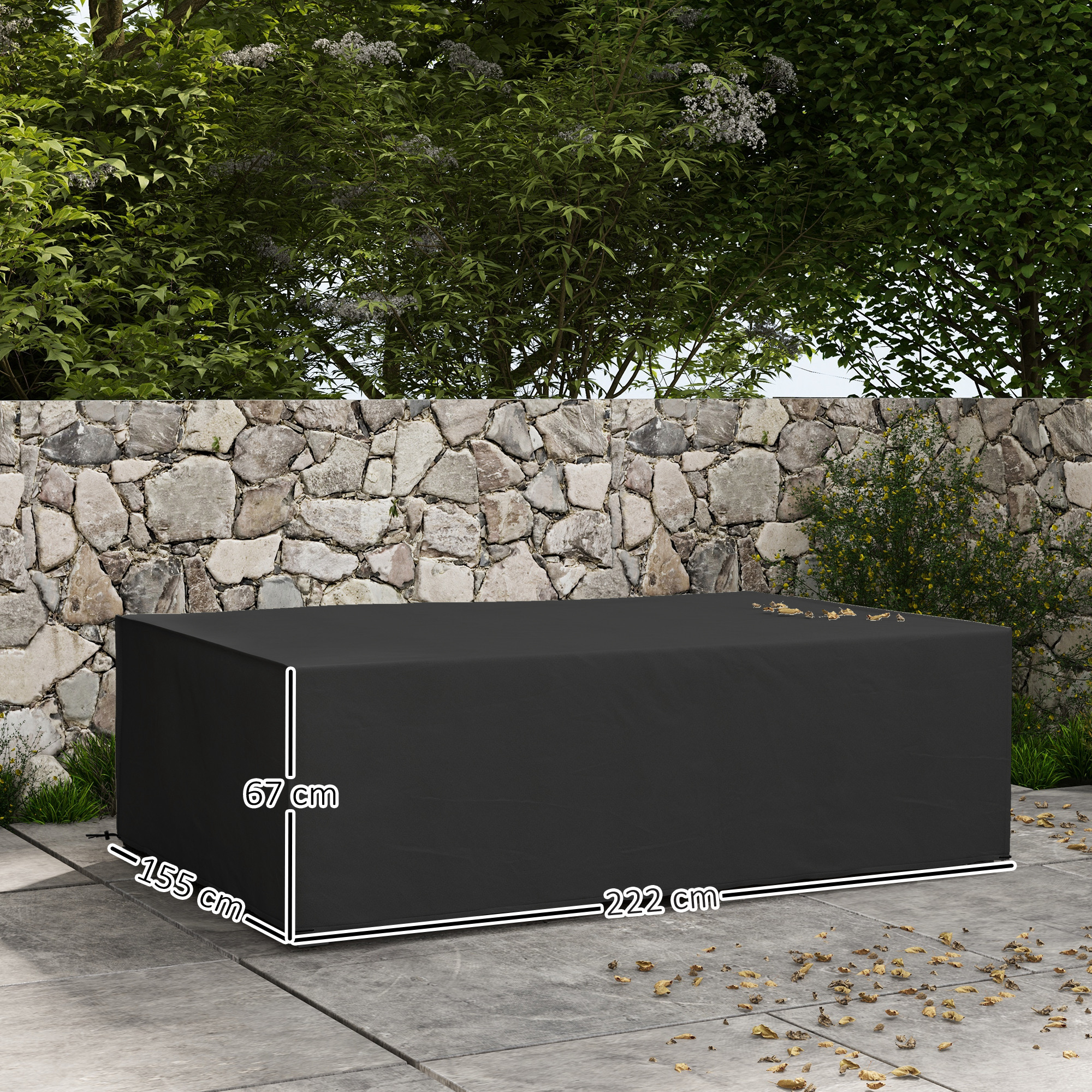 155 X 222cm Waterproof Furniture Cover - Black