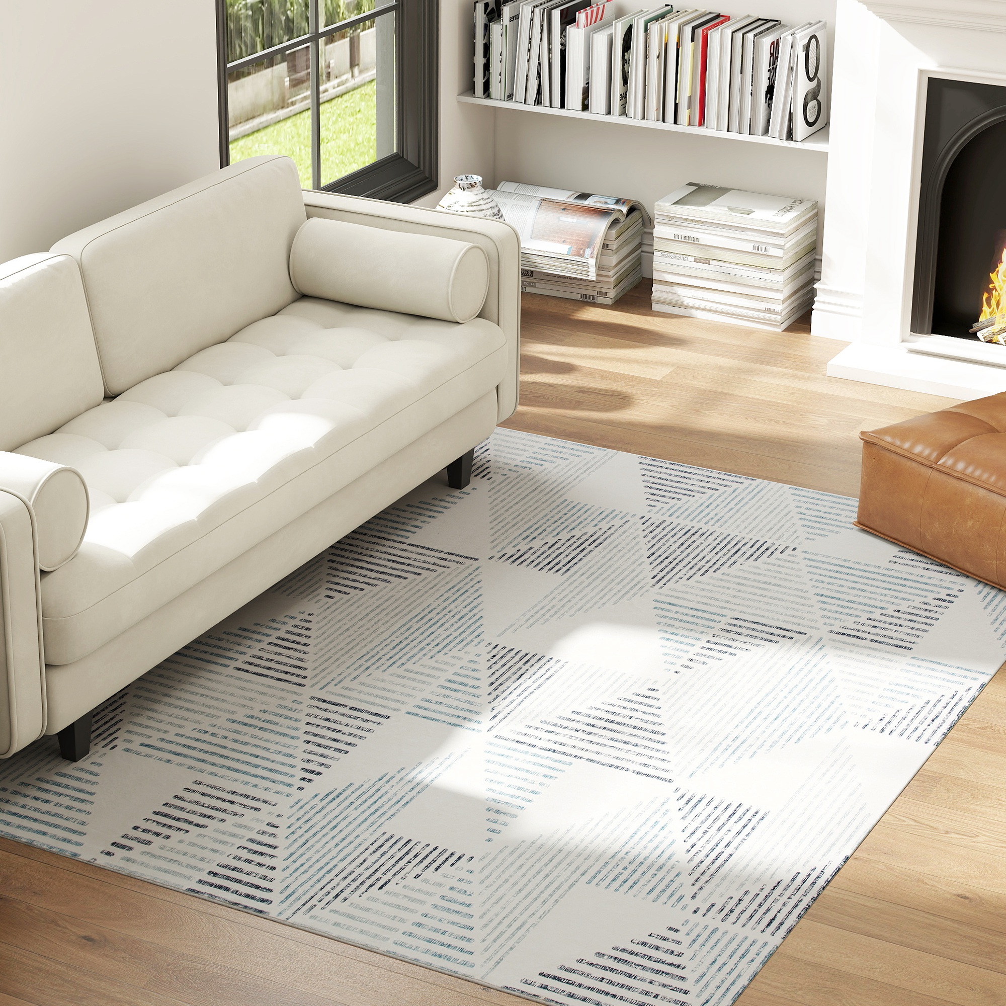 Modern Area Rug, Geometric Pattern Non-Slip Washable Rug, Soft Floor Carpet For Living Room, Bedroom, Dining Room, Home Office, 230 X 160 Cm, Multi-Coloured