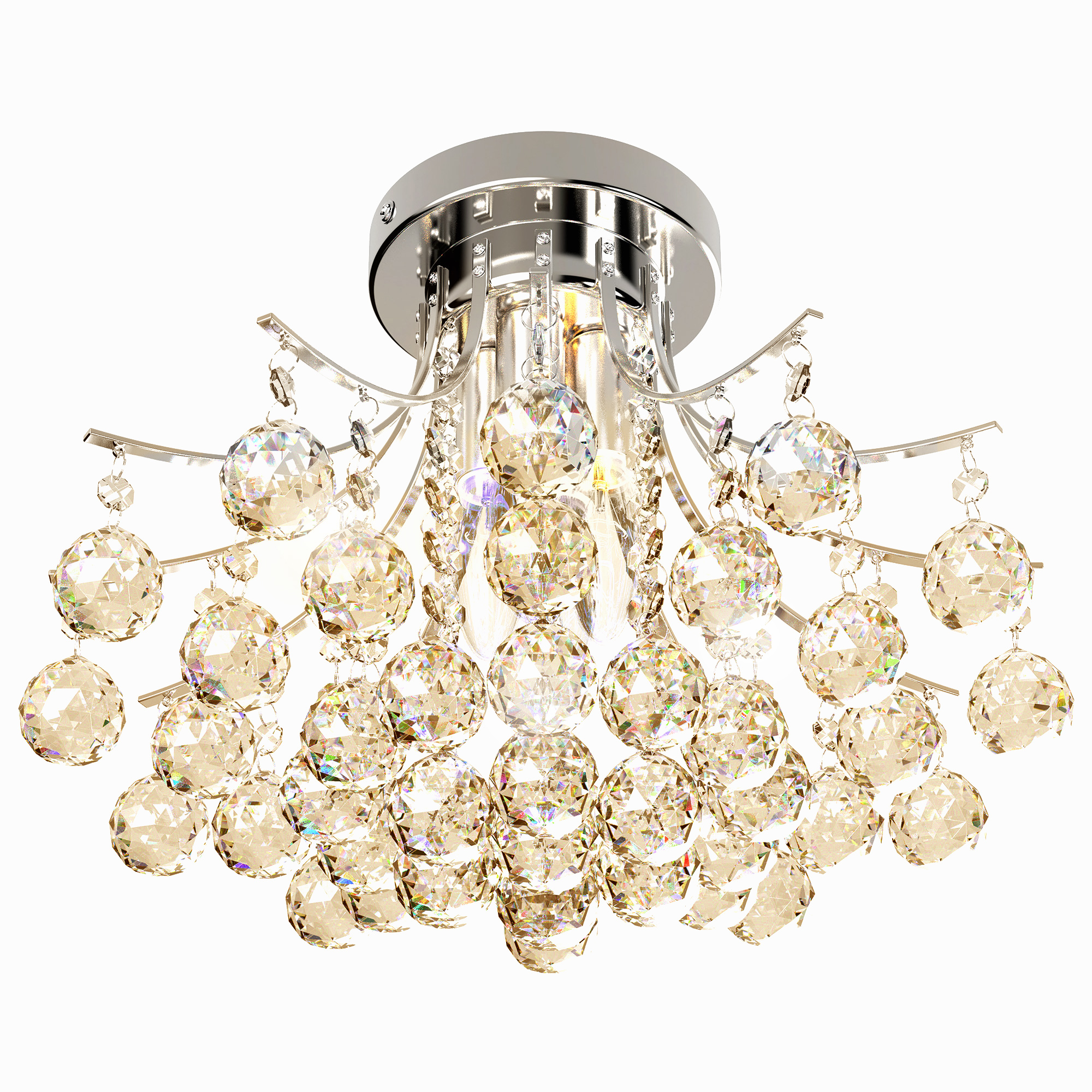 K9 crystal three light flush mount ceiling fixture in a UK living room