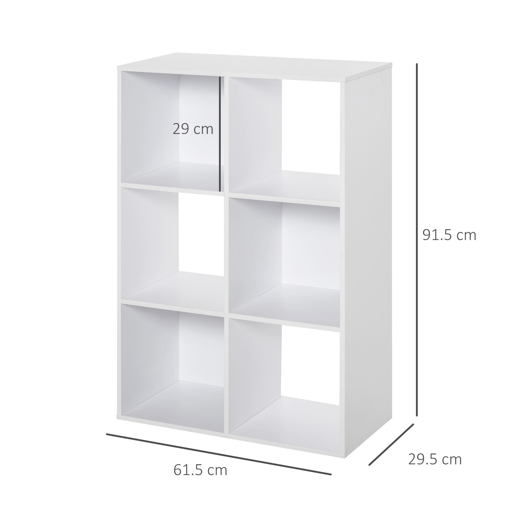 6-cube bookshelf - white