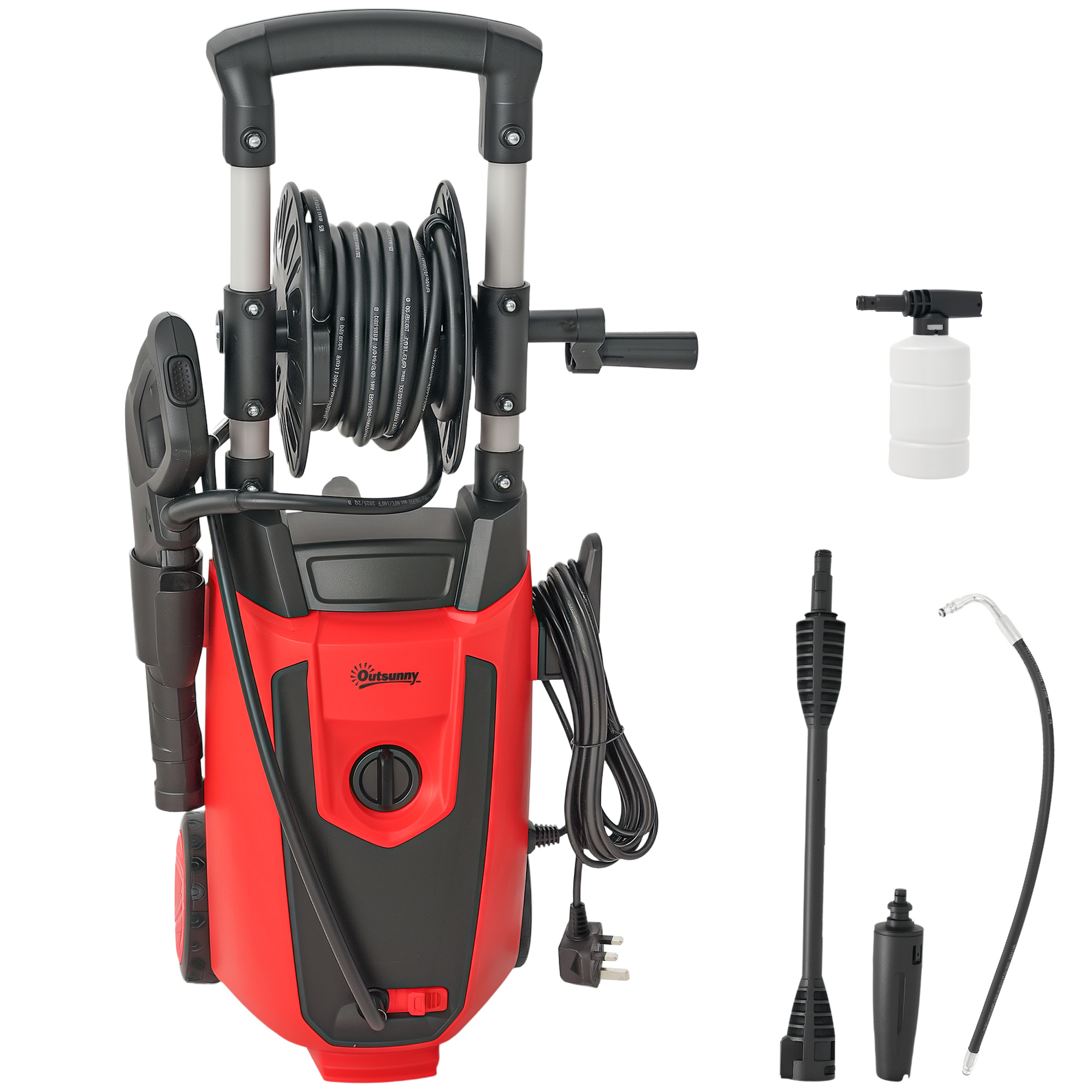 150-Bar Pressure Washer, With Accessories - Red/Black - Image 1