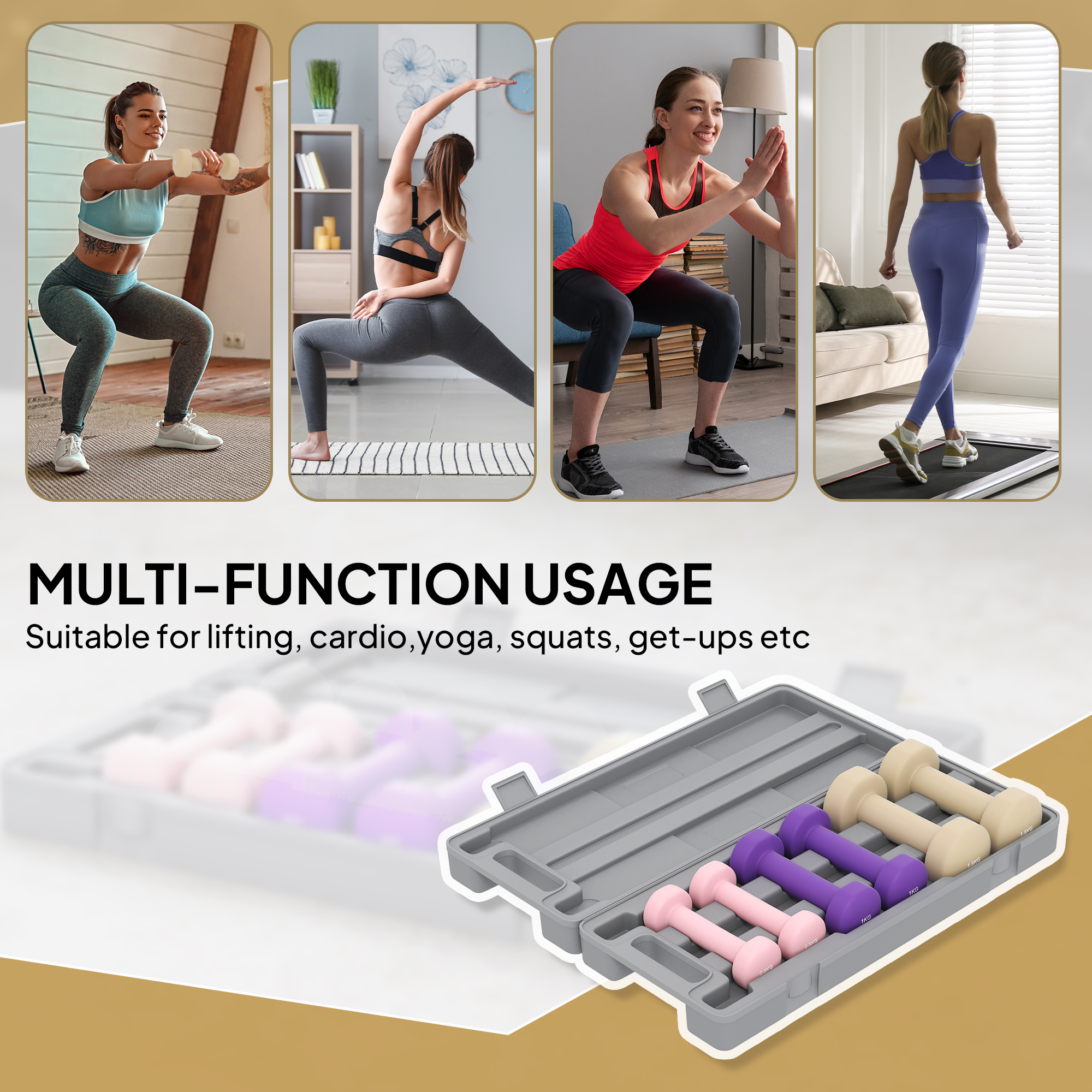 Ensemble d'haltères 6kg, ensemble de poids de remise en forme pour hommes et femmes – Image 2