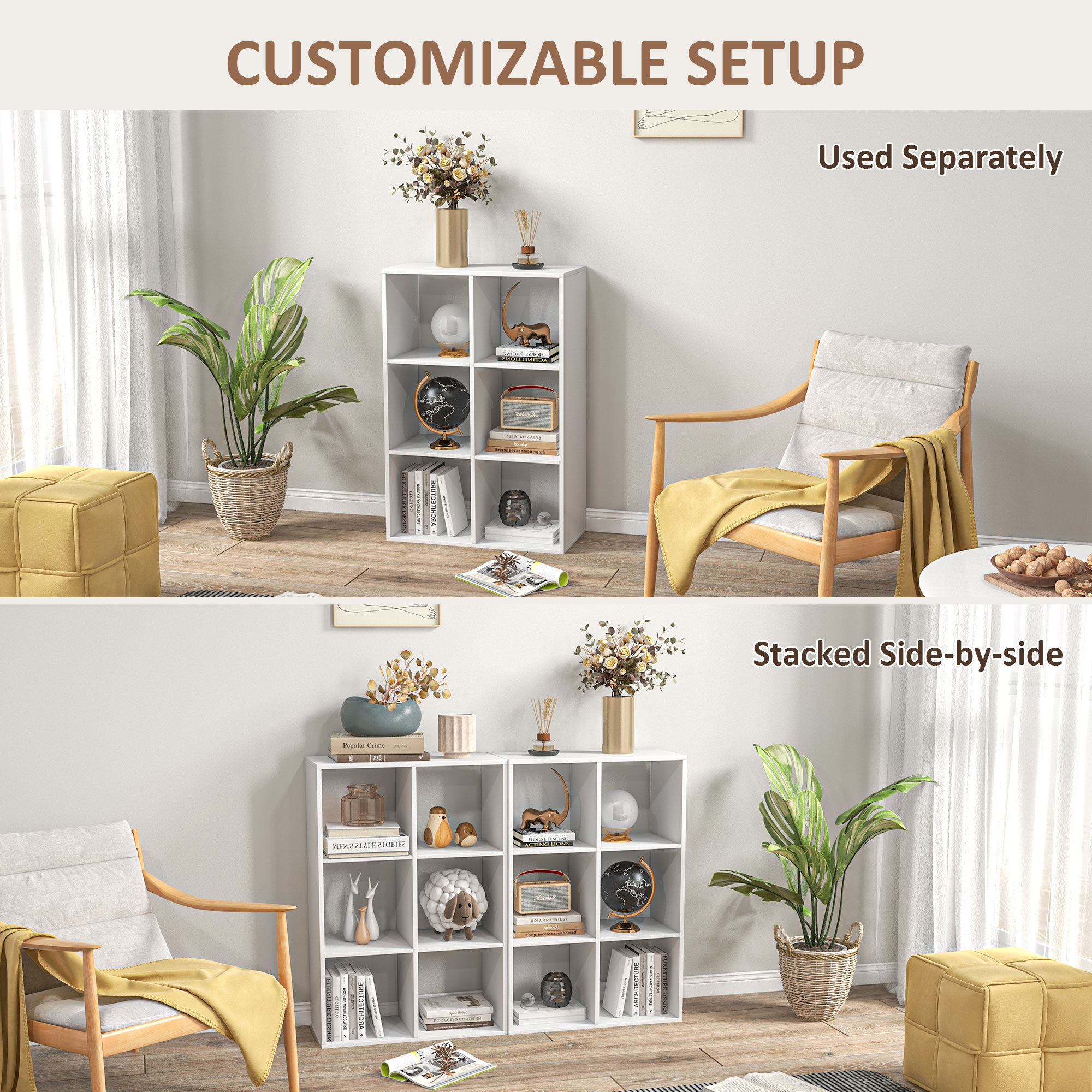 6-cube bookshelf - white