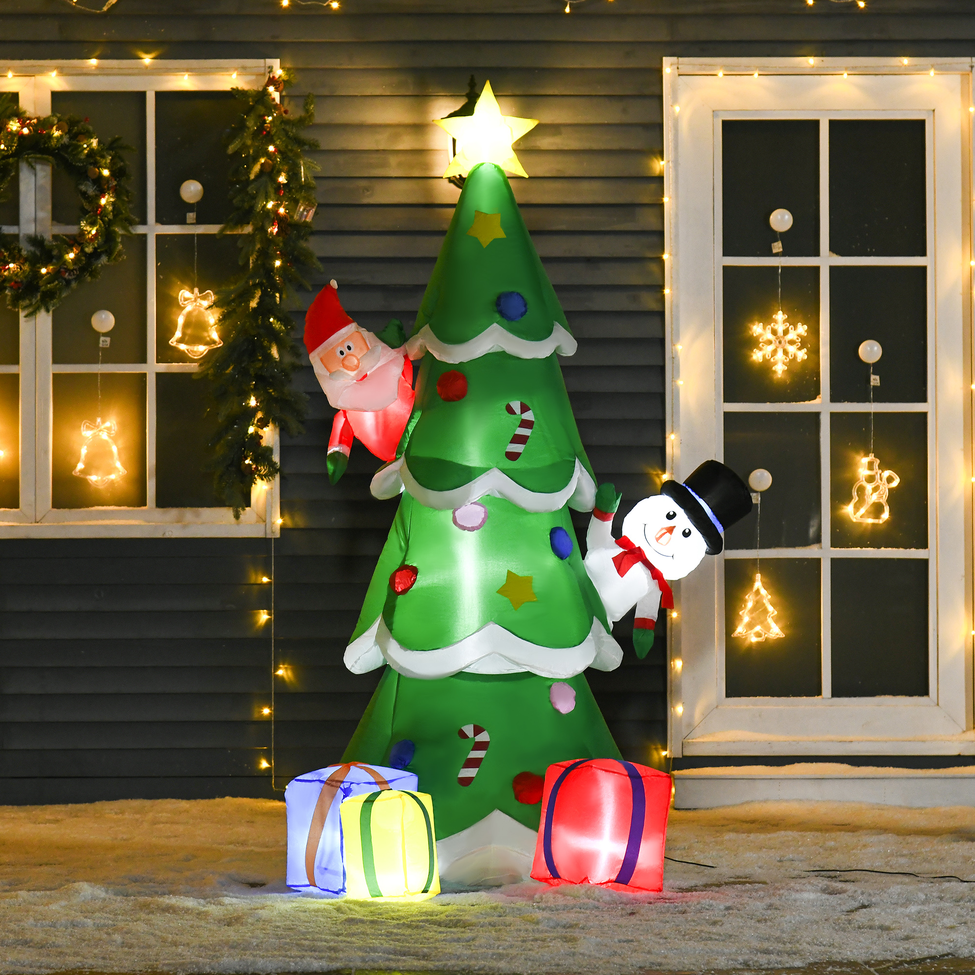 7FT Christmas Inflatable Tree LED Lighted For Indoor
