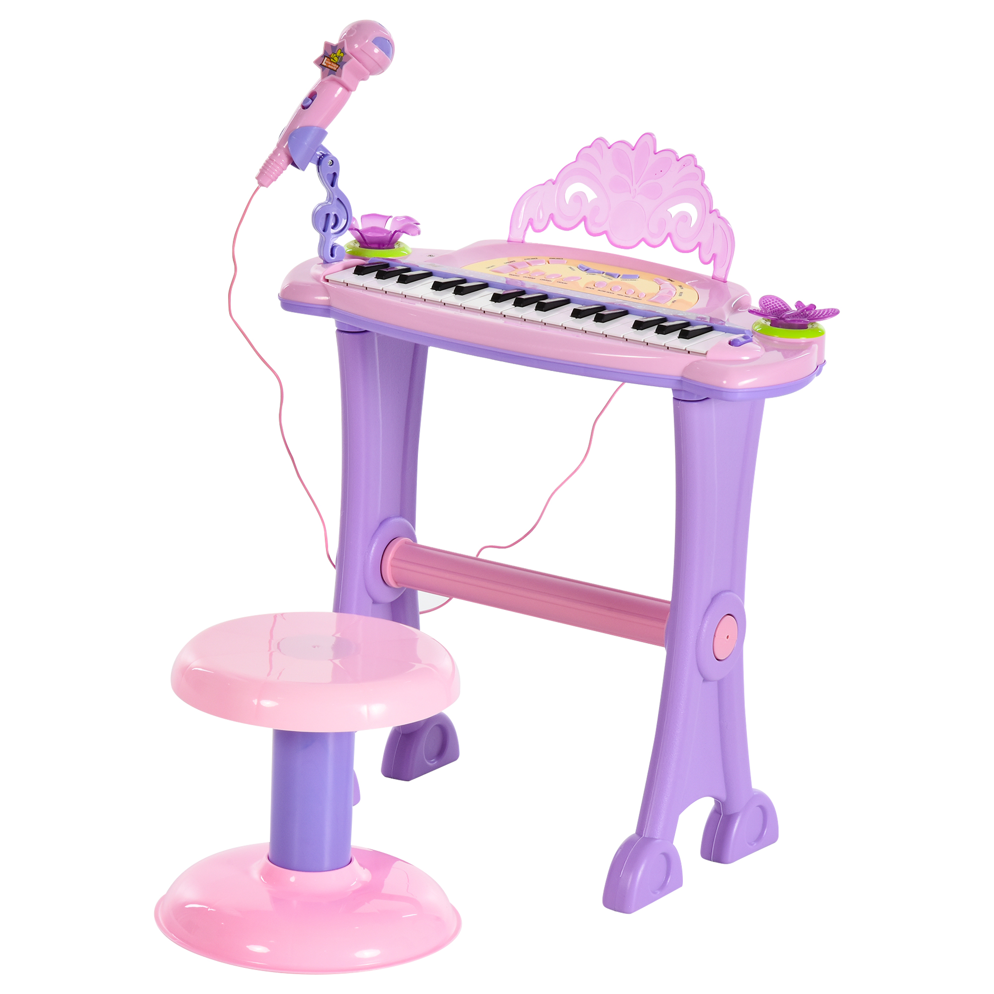 32 Keys Kids Mini Electronic Keyboard Musical Instrument Educational Game Toy Children Grand Piano Stool Micropho - Image 1