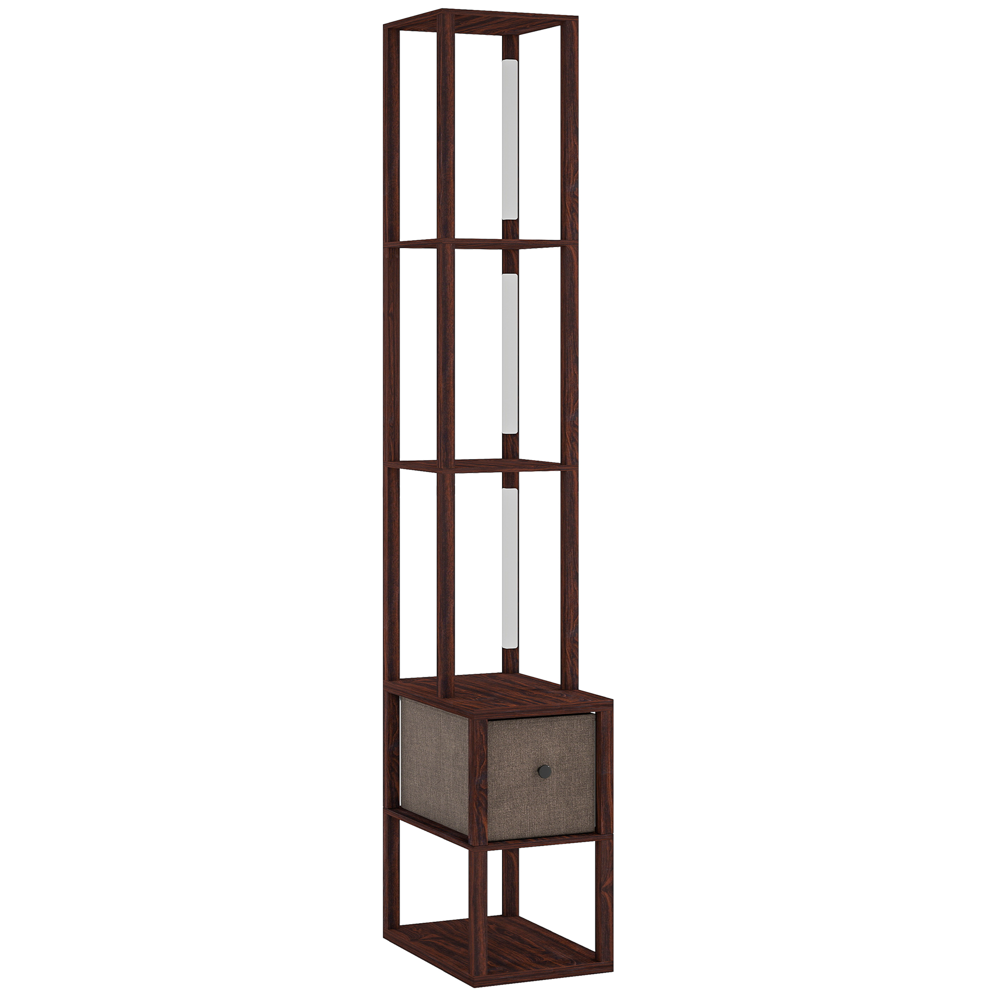 Floor Lamp With Shelves, LED Column Modern Standing Fabric Drawer, Adjustable — image 3