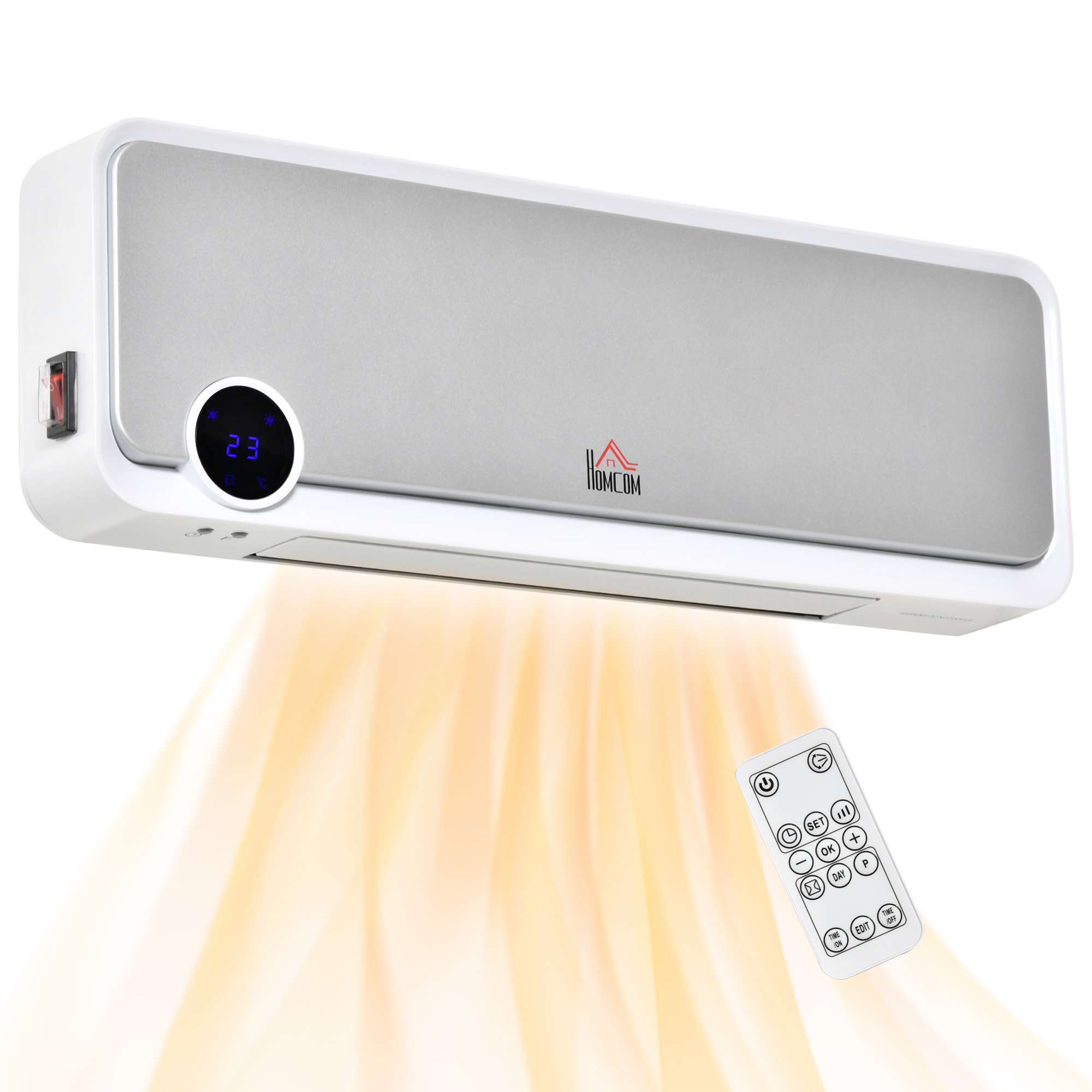 Wall Downflow Heater 2 Heat And Fan1000W2000W, Electric Space With Timer Remote — image 2