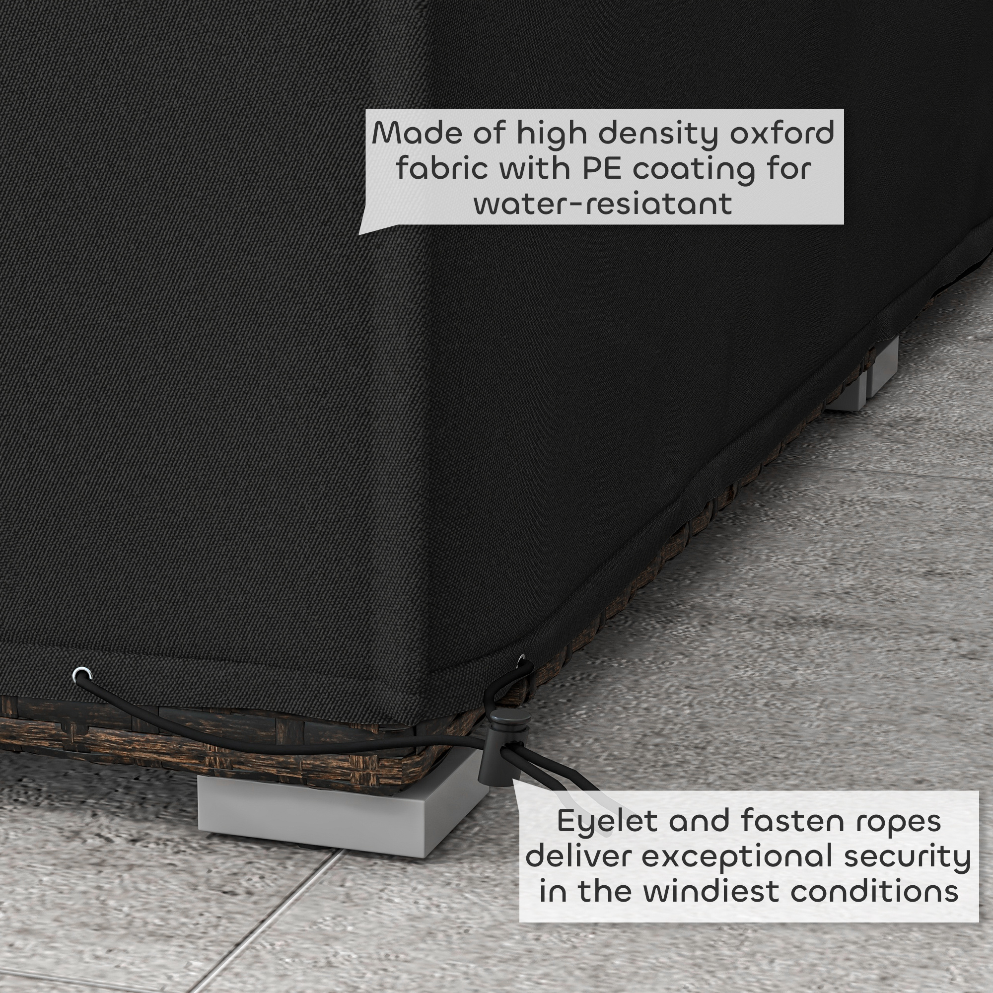 155 X 222cm Waterproof Furniture Cover - Black