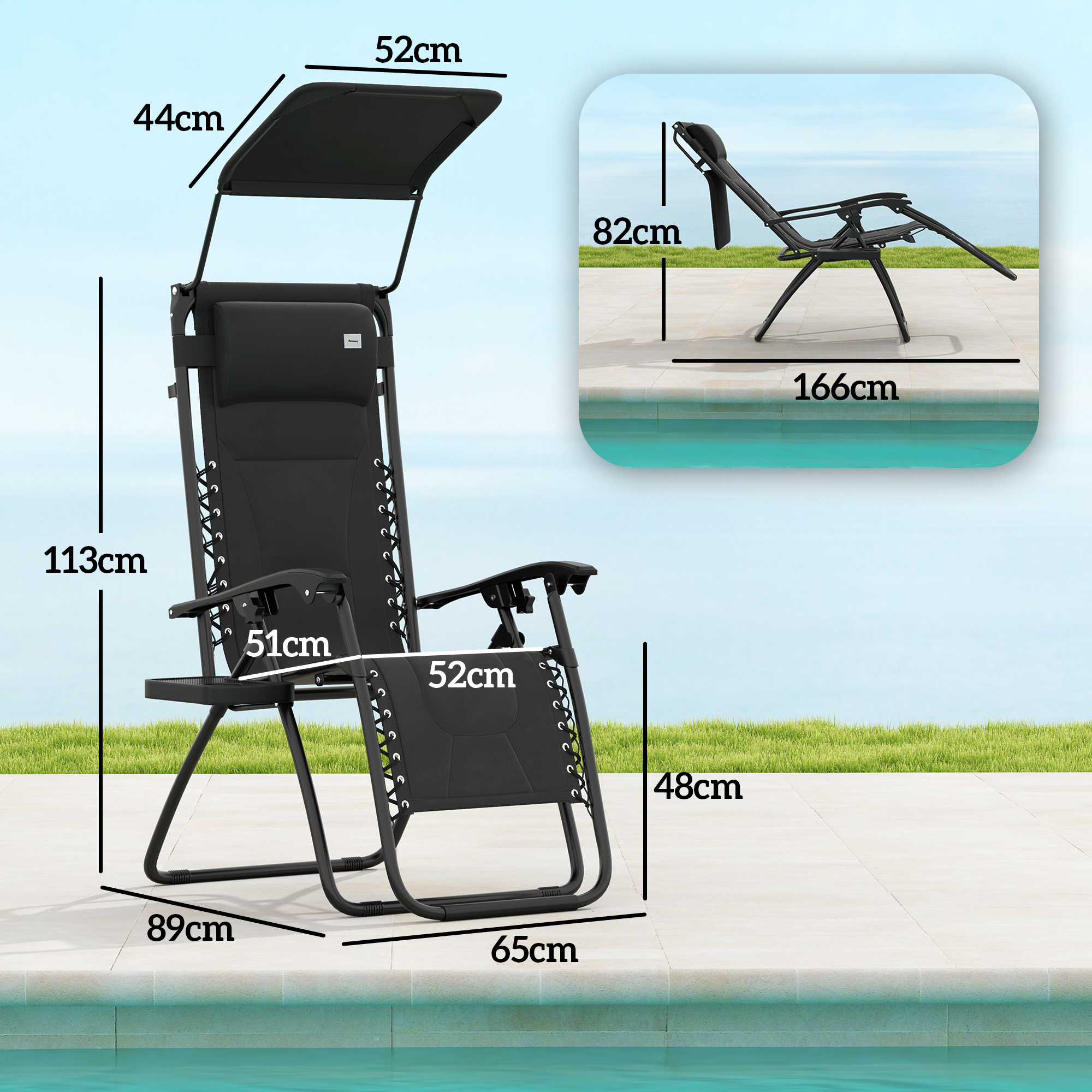 Zero gravity lounger chair set of 2, folding reclining