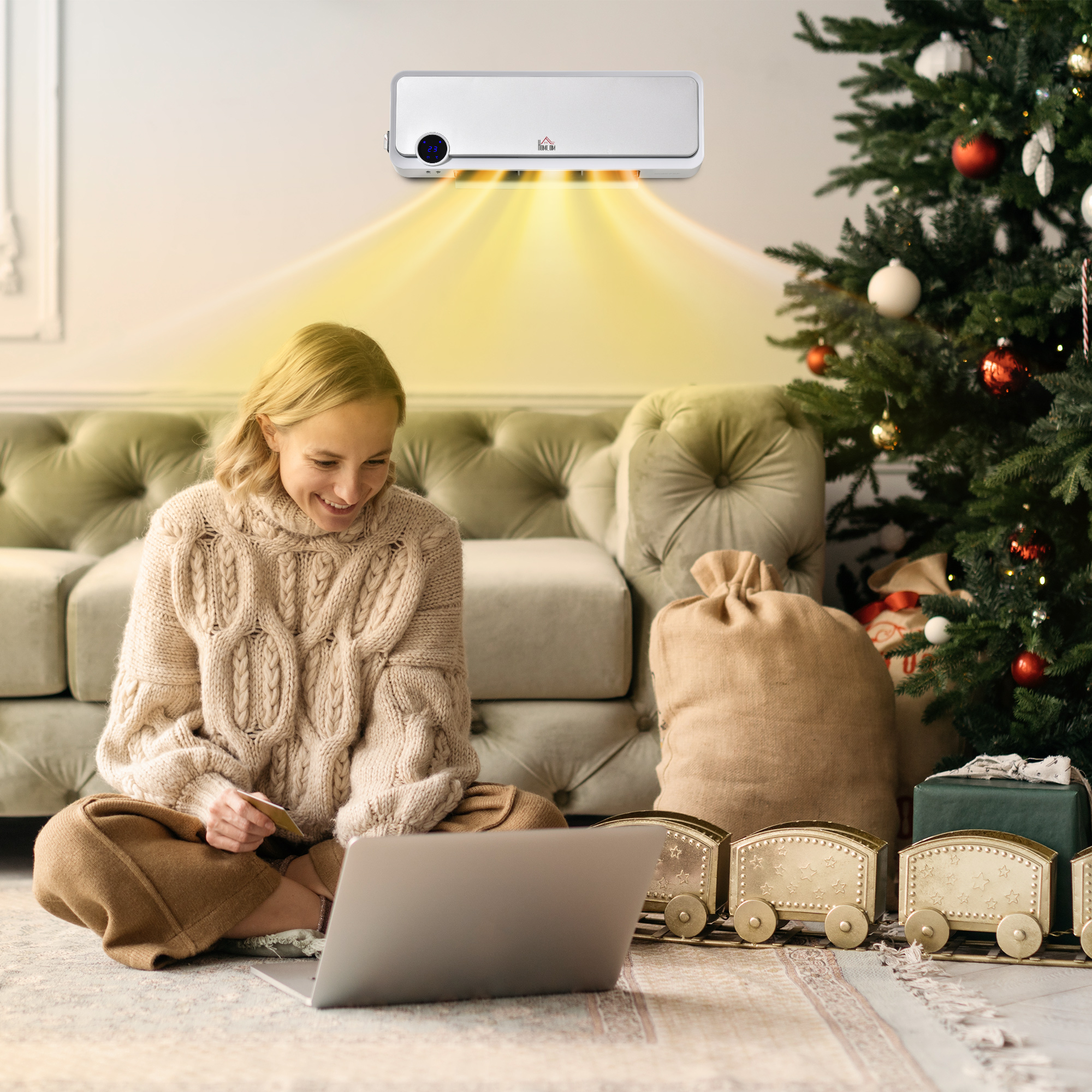 Wall Downflow Heater 2 Heat And Fan1000W2000W, Electric Space With Timer Remote — image 5