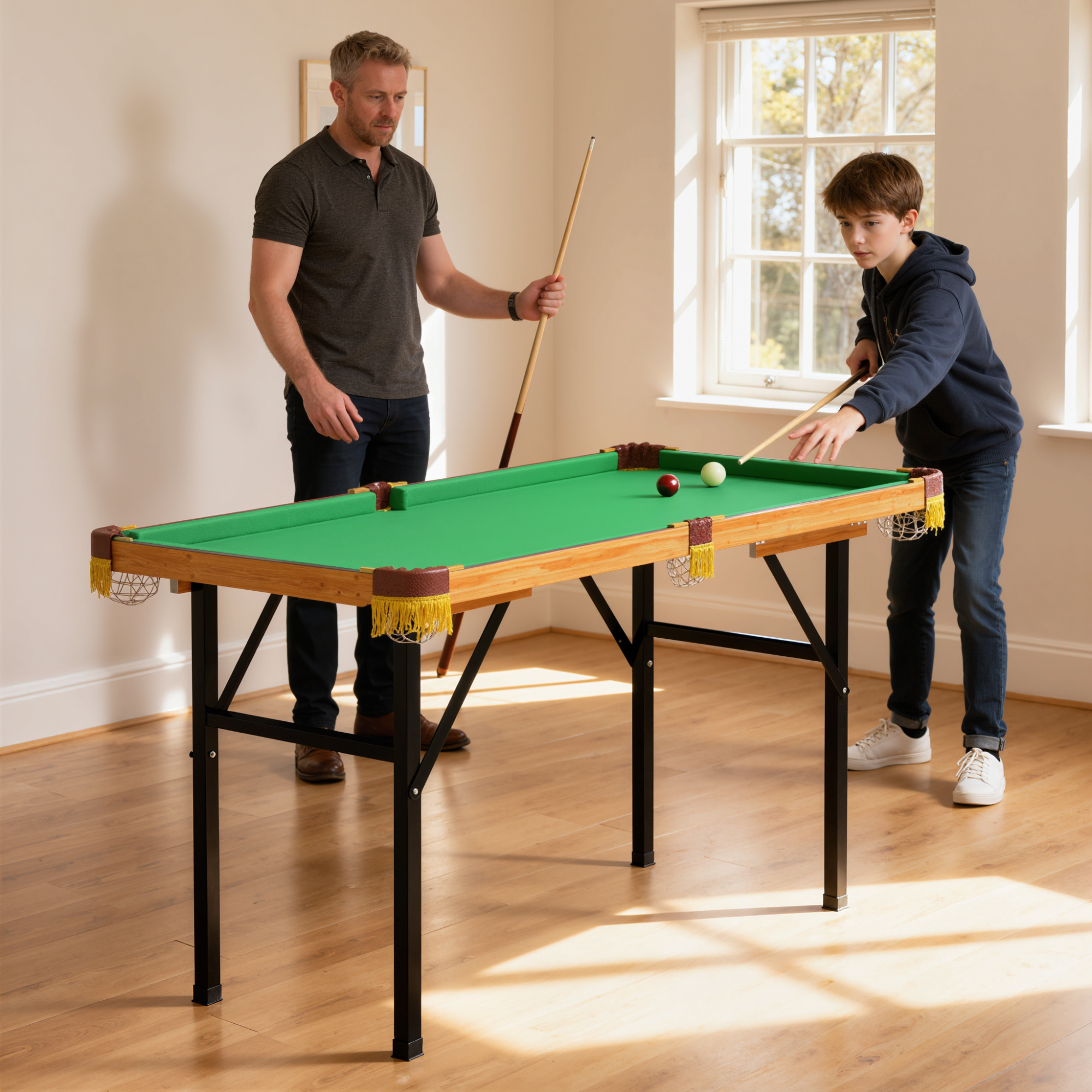 SPORTNOW 4FT Mini Folding Pool Billiards Table (Green)