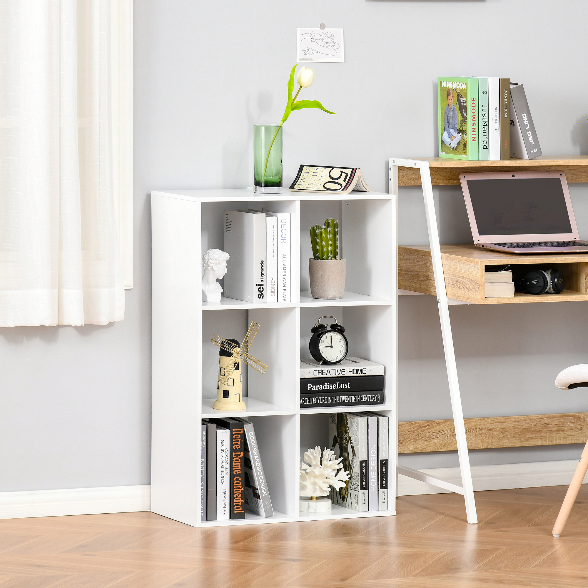 6-cube bookshelf - white