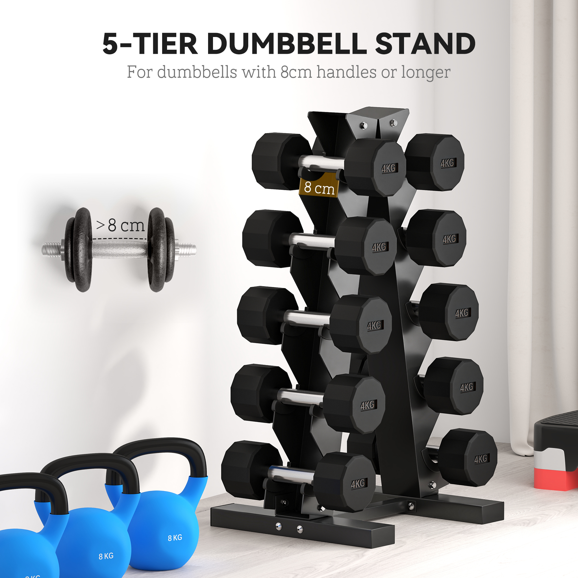 SPORTNOW support de rangement pour haltères à cinq niveaux – Image 4