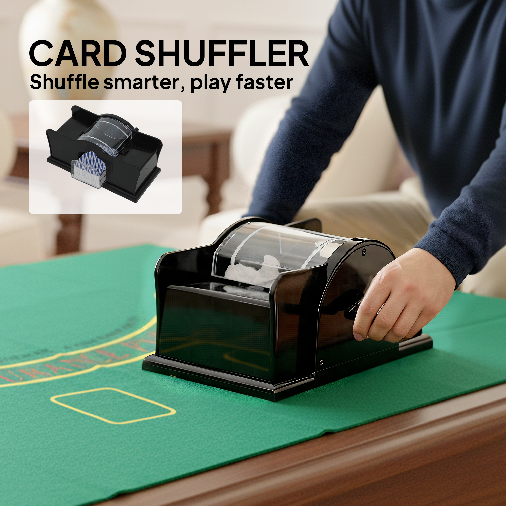 SPORTNOW 300-Piece Poker Chips Set With Card Shuffler, Card