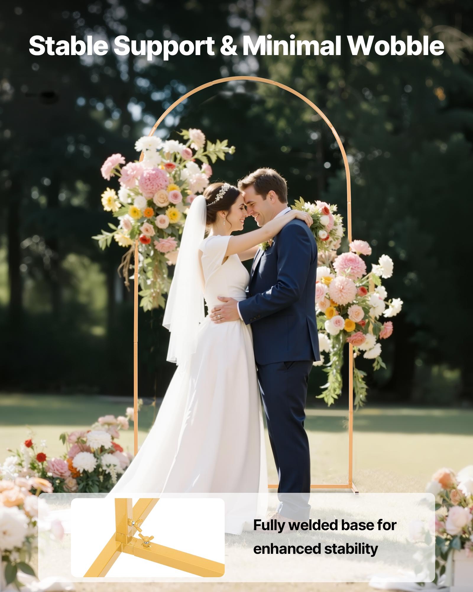 Arch Backdrop Stand, 7.2 X 4 Ft, Stable Structure, Easy Assembly, 1 Piece Gold Metal Arch Backdrop Stand… image 4