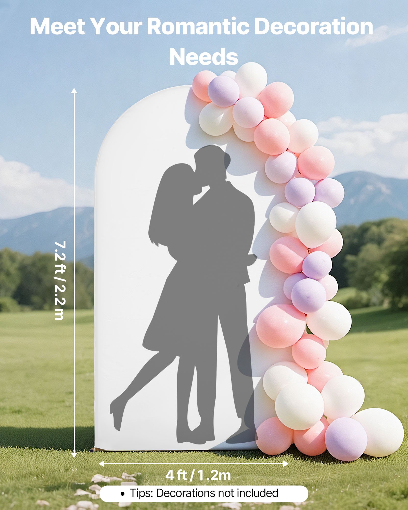 Arch Backdrop Stand, 7.2 X 4 Ft, Stable Structure, Easy Assembly, 1 Piece Gold Metal Arch Backdrop Stand With Cover For Wedding, Birthday Party, Holiday Celebration, And Ceremony Decoration image 2
