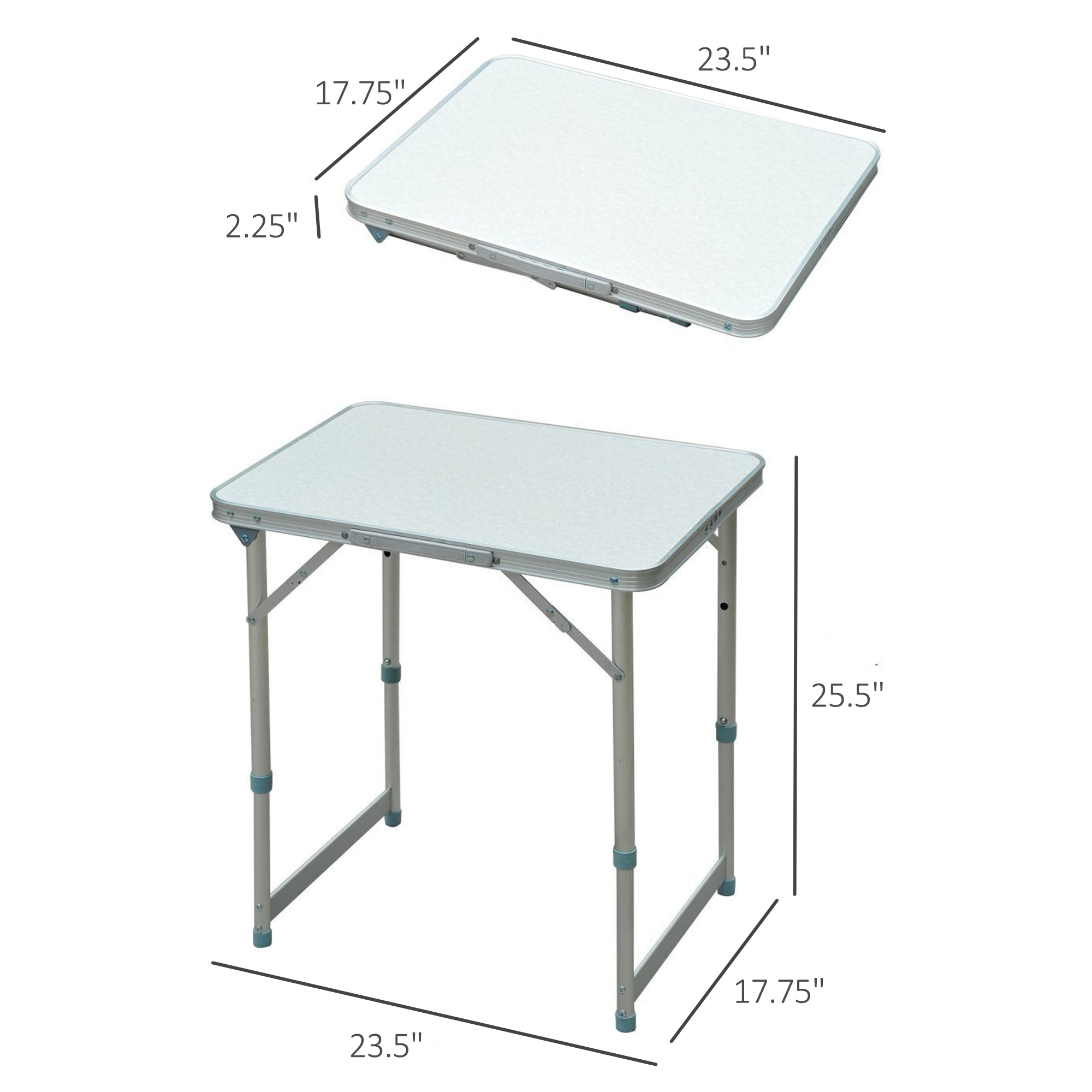 23″ Portable Camping Table with Faucet Aluminum Lightweight Portable Folding Easy Clean Camping Table with Carrying Handle