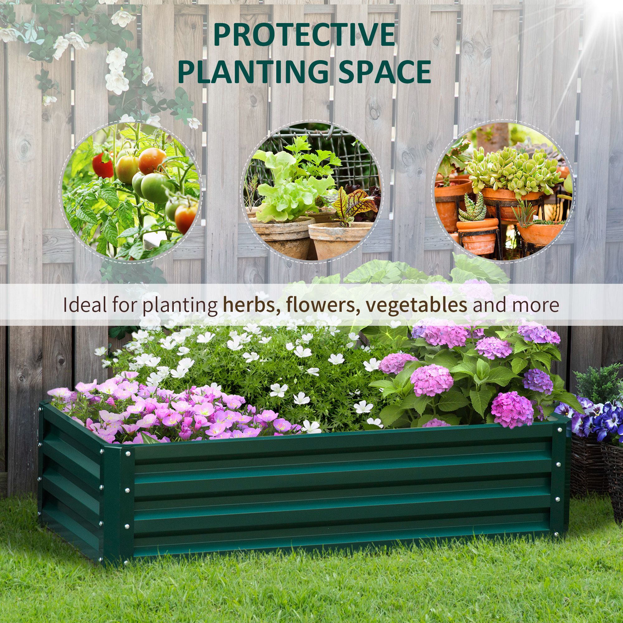 Raised Beds For Garden, Galvanized Outdoor Planters, For Herbs And Vegetables, Use For Patio, Backyard, Balcony, Green F07813f8 F00c 4d0c B4ce 0f054d1c74e5