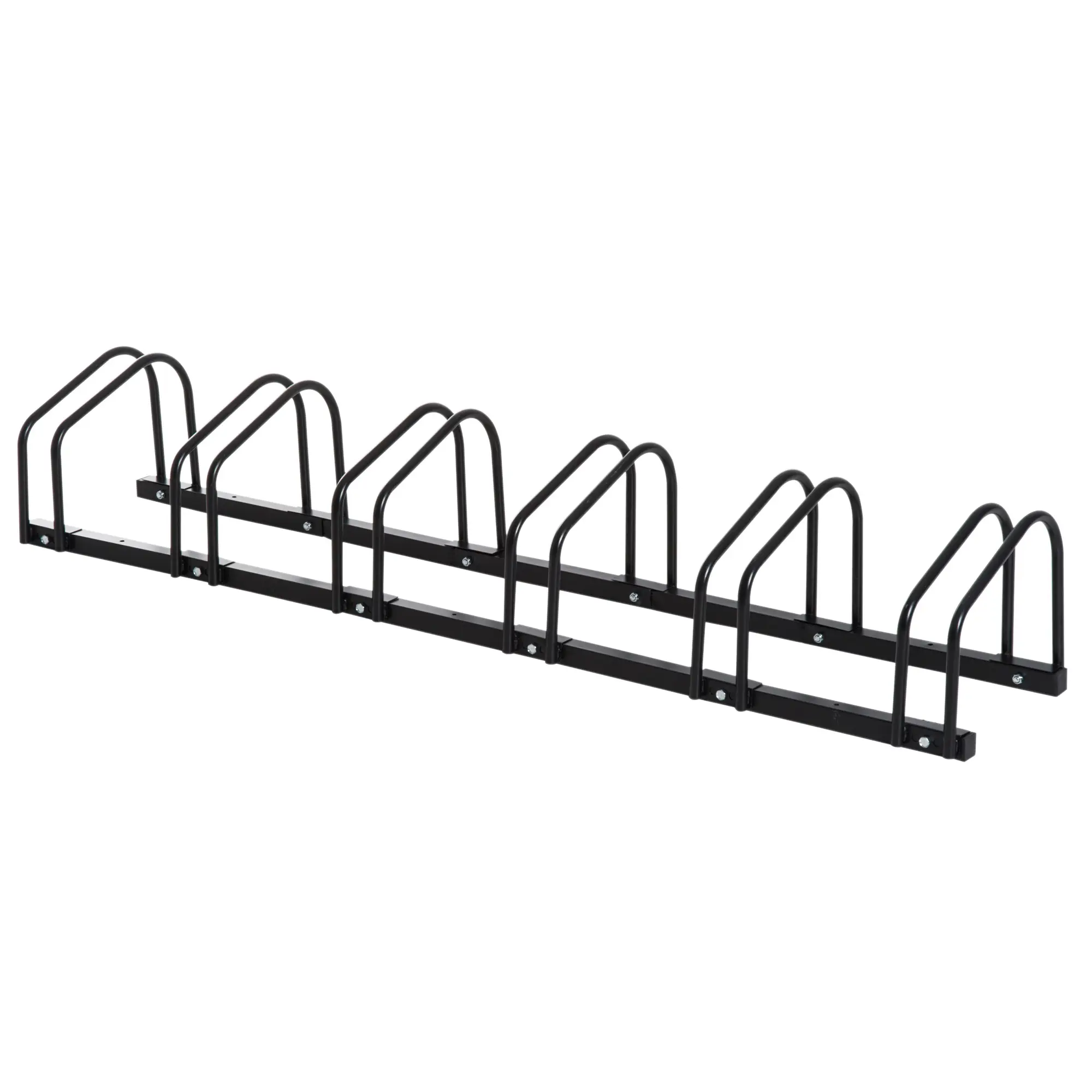 Bike Stand Parking Rack Floor Or Wall Mount Bicycle Cycle Storage Locking Stand 179L X 33W X 27H (6 Racks, Black)