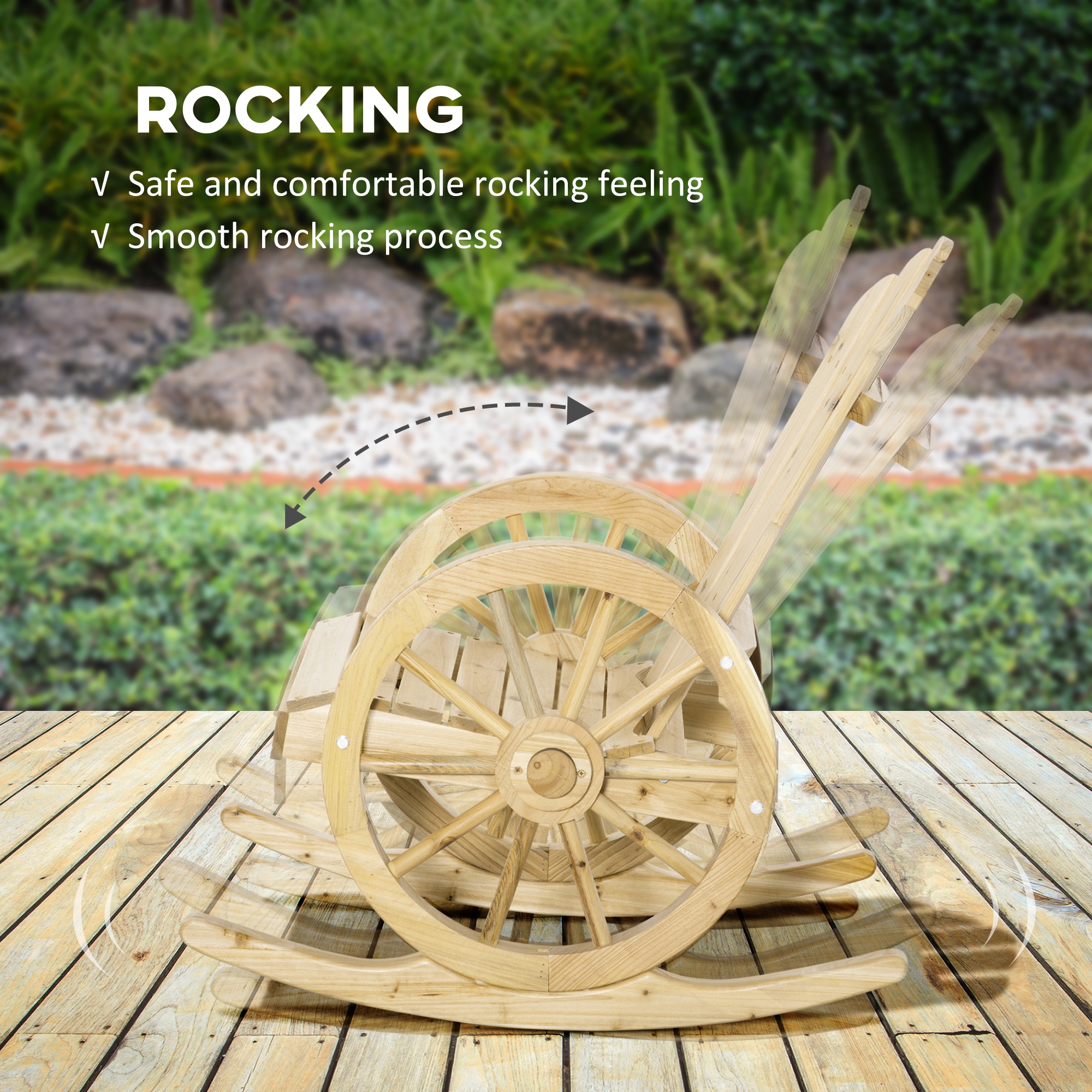 Wooden Garden Rocking Chair Adirondack Patio Rocker Outdoor Seat ...