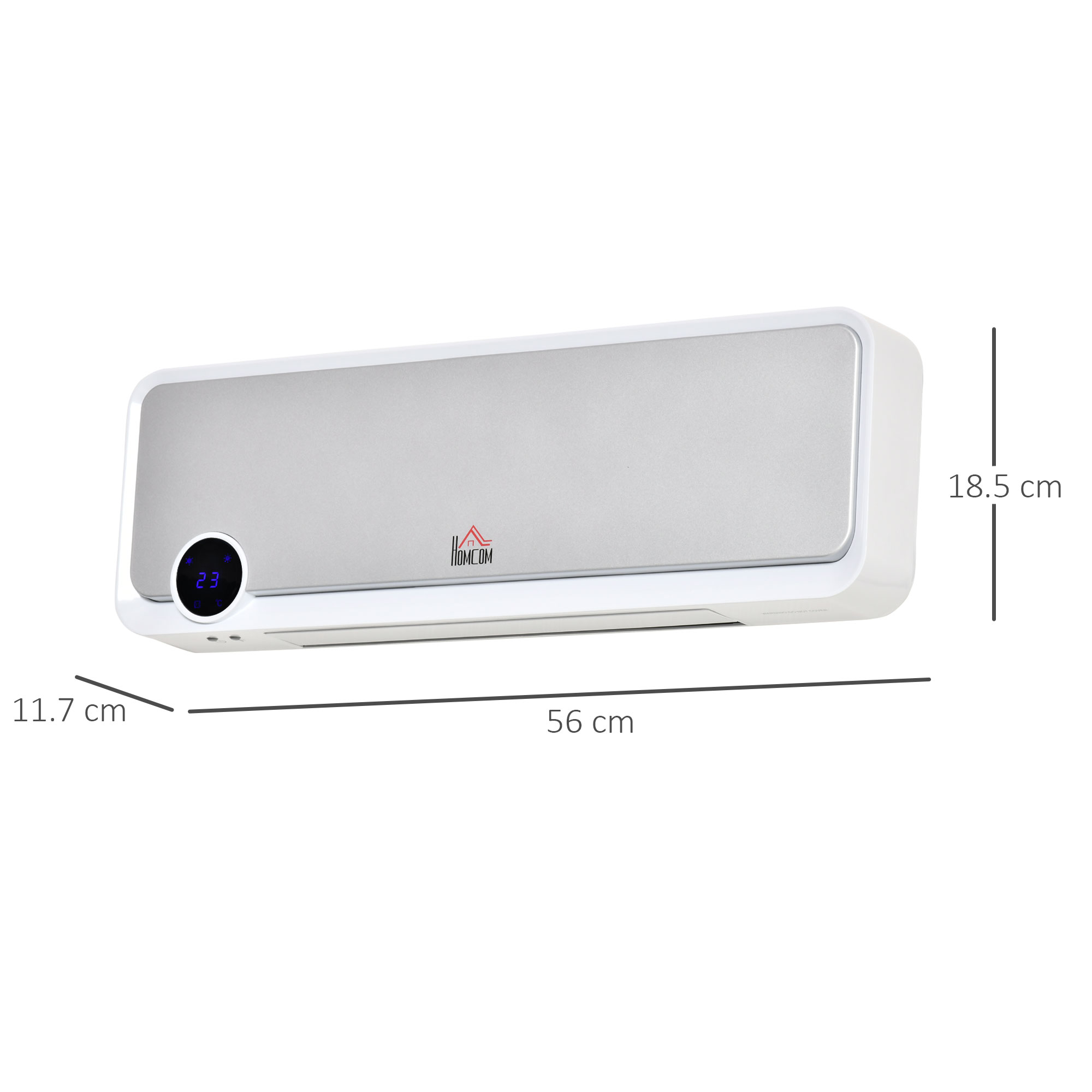 Wall Downflow Heater 2 Heat And Fan1000W2000W, Electric Space With Timer Remote — image 3