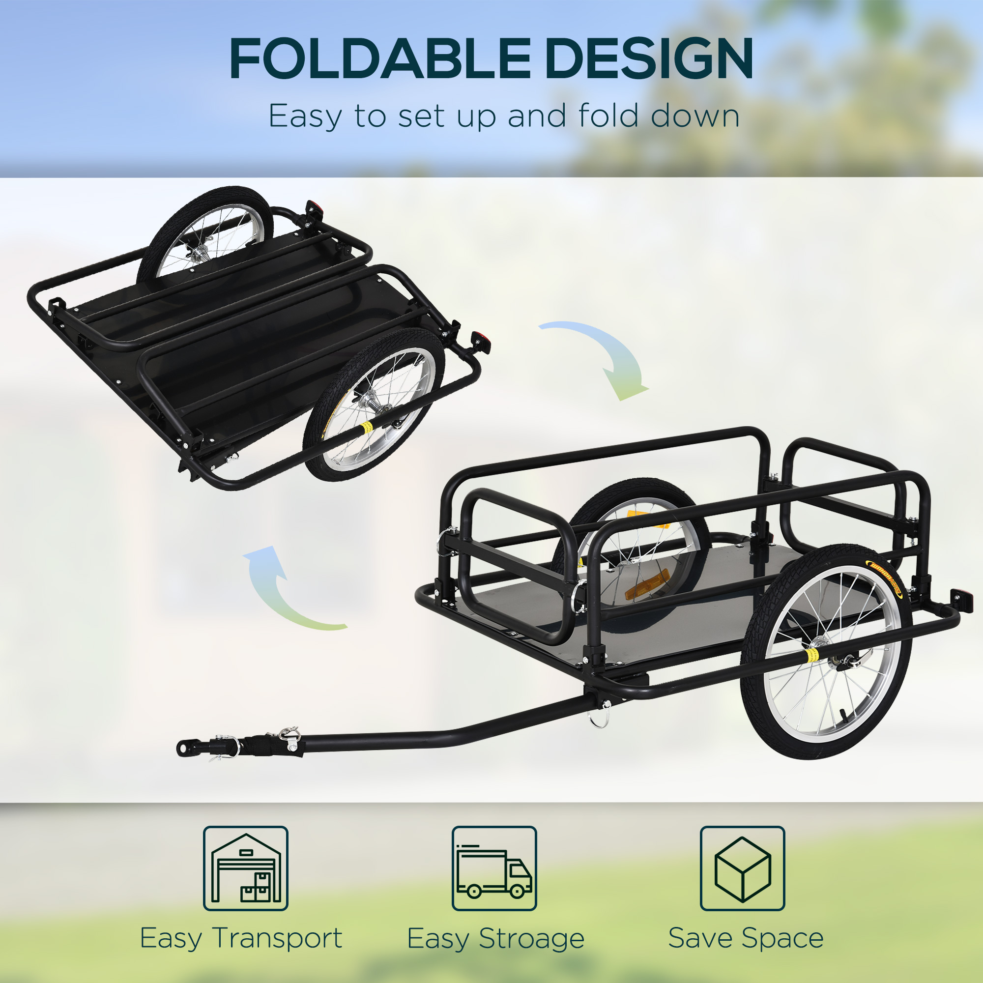 Bike Trailer — Foldable Bicycle Trailer with16 Inch Pneumatic — photo 7