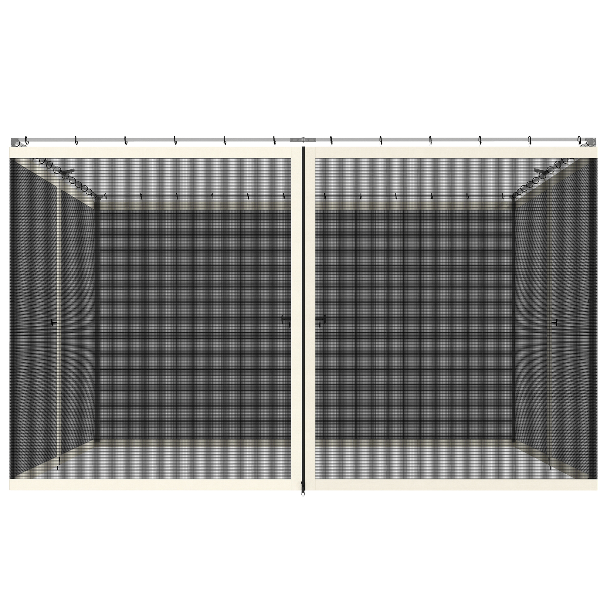 Replacement Mesh Sidewall Netting for 10 x 12 Gazebos and Canopy Tents with Zippers, (Sidewall Only) Cream image 16