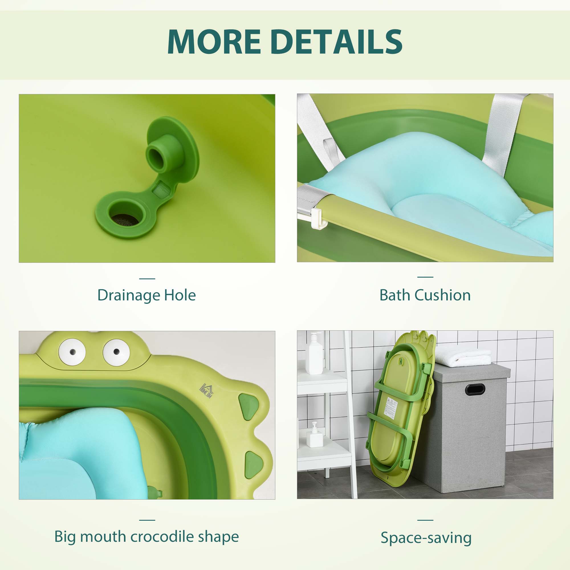 Baby Bath Tub For Toddler Kids Infant Ergonomic Foldable Secure Non-Slip — image 2