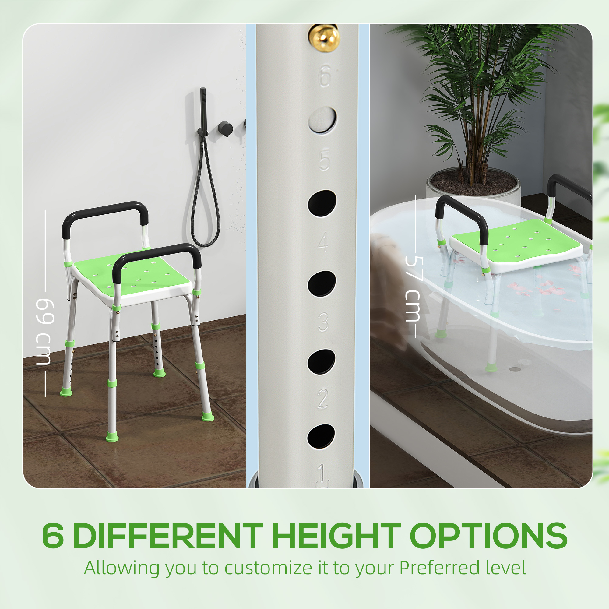 57-69cm Aluminium Frame Bath Seat — image 4