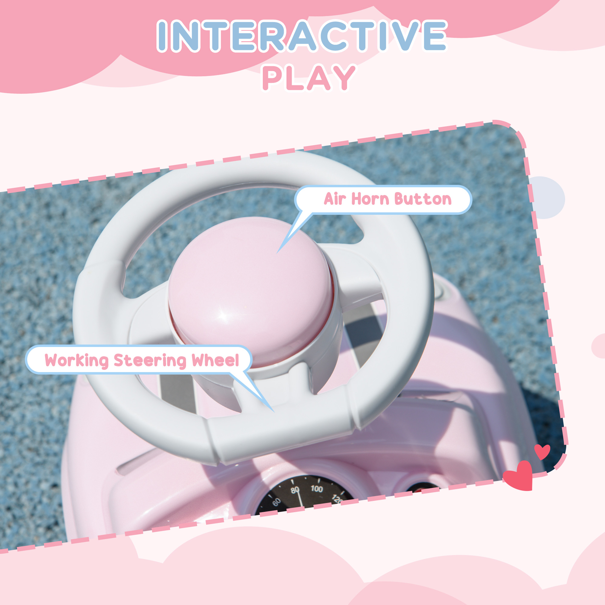 Foot To Floor Ride On Car Sliding W/ Air Horn, Anti-Over-Backwards, 18 To 36 — image 3