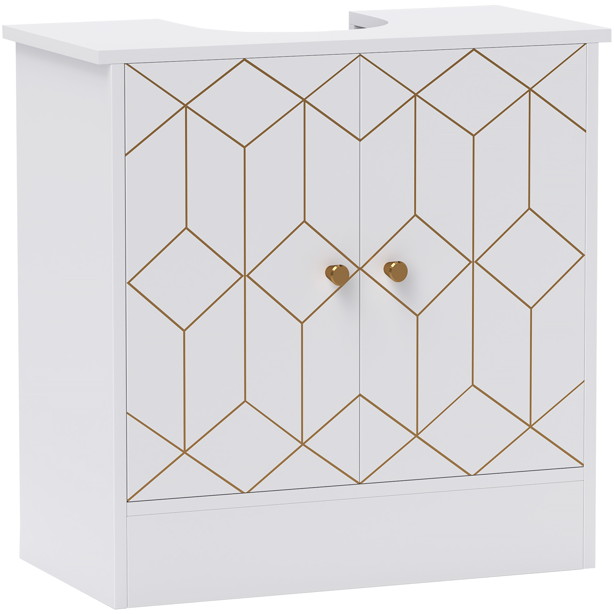 Under Sink Bathroom Cabinet, With Adjustable Shelf And Open Compartment — image 3
