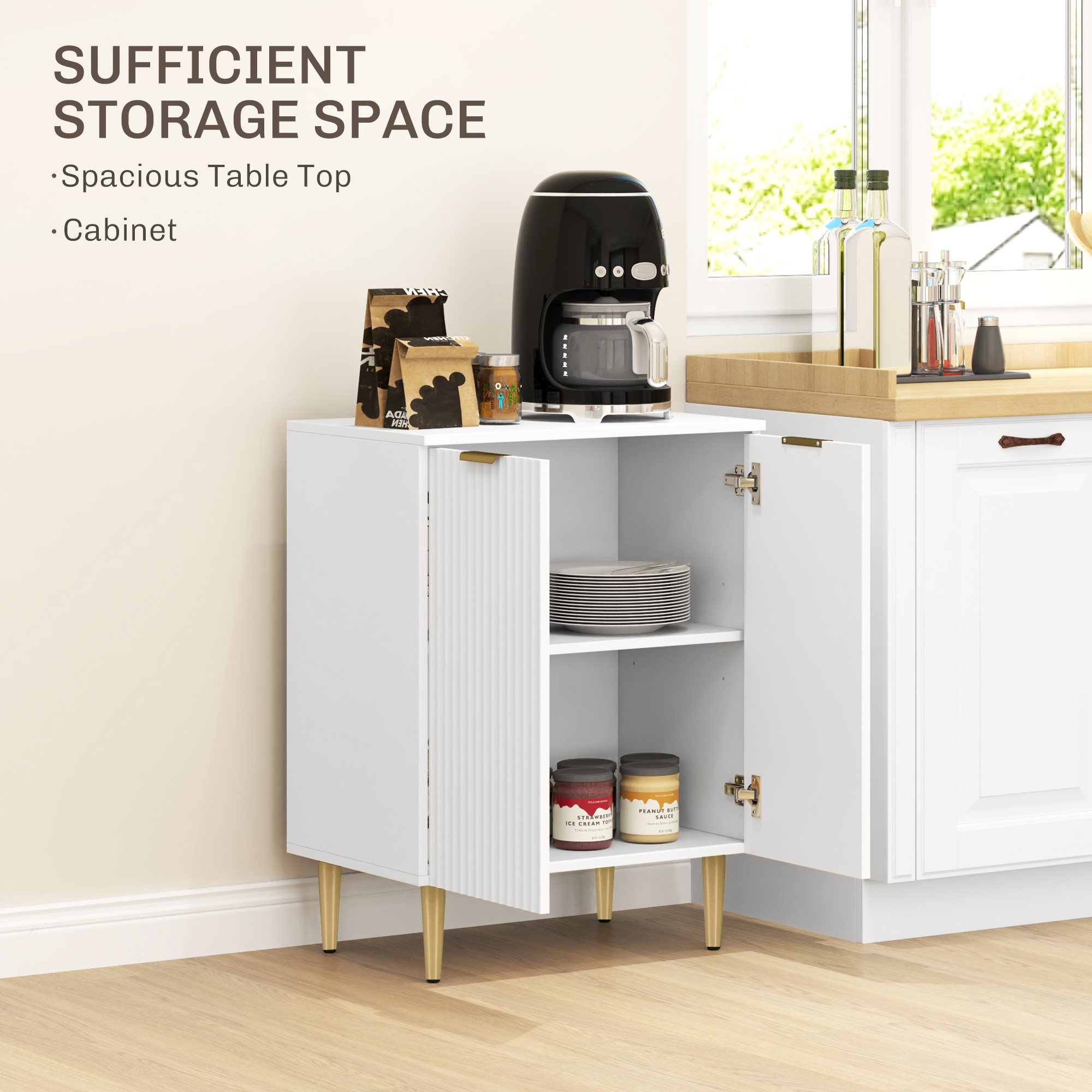Adjustable Shelf Sideboard - White — image 2