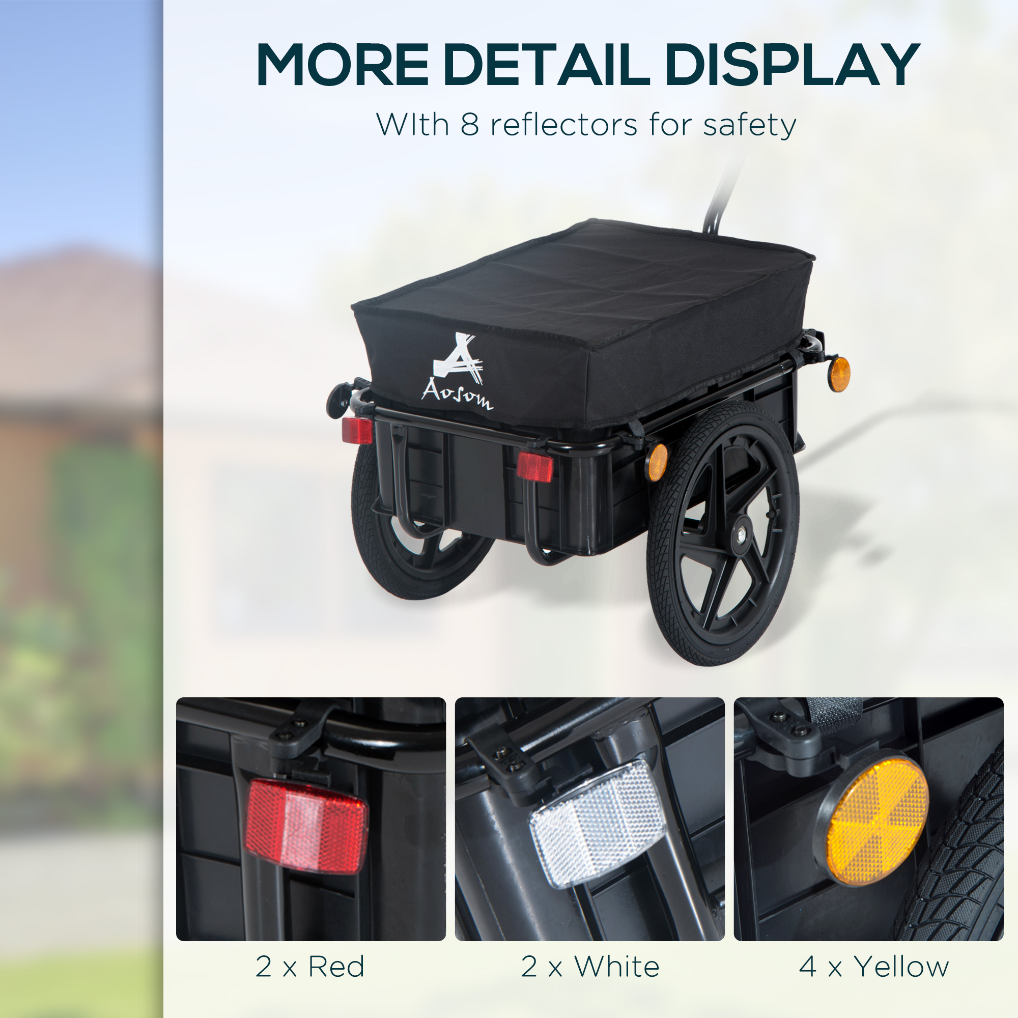 Bicycle Cargo Trailer with Removable Box and Waterproof Cover β photo 6